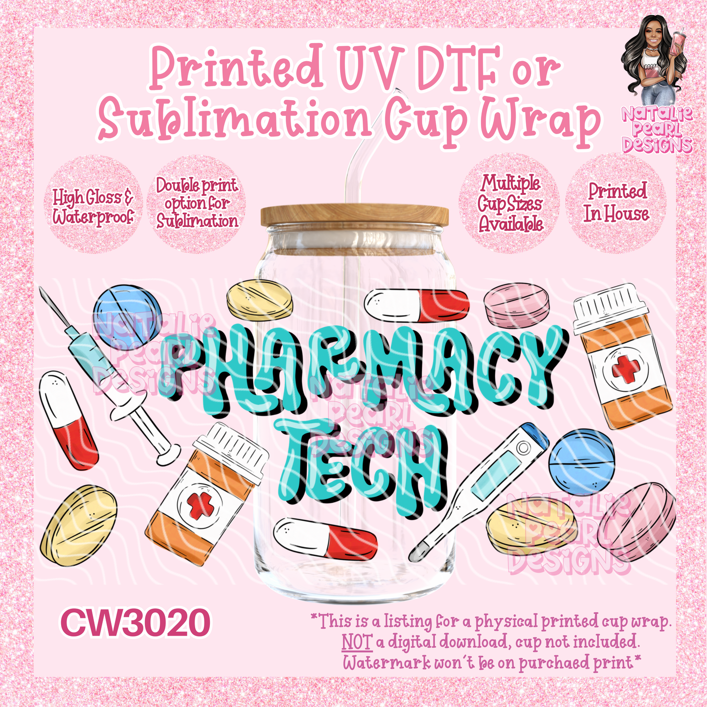 CW3020 UV DTF/SUB Cup Wraps