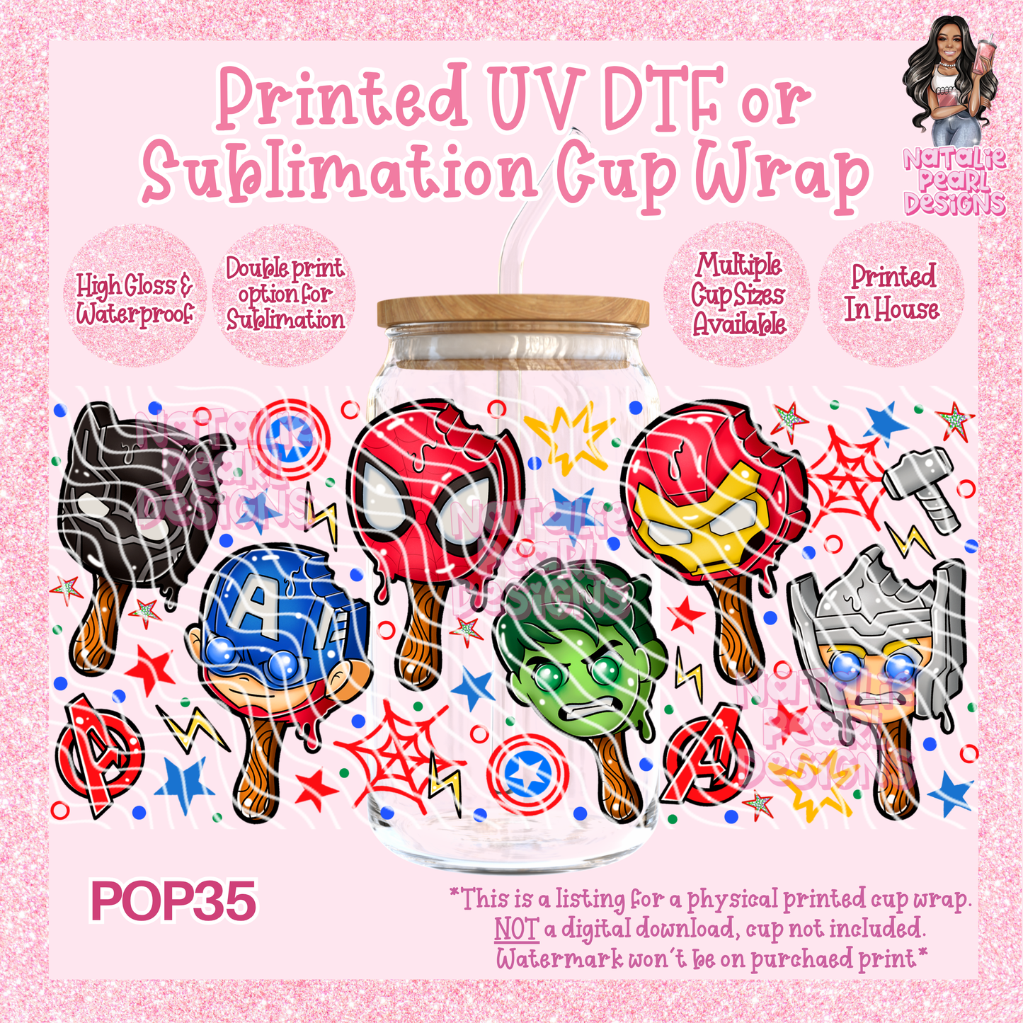POP35 UV DTF/SUB Cup Wraps