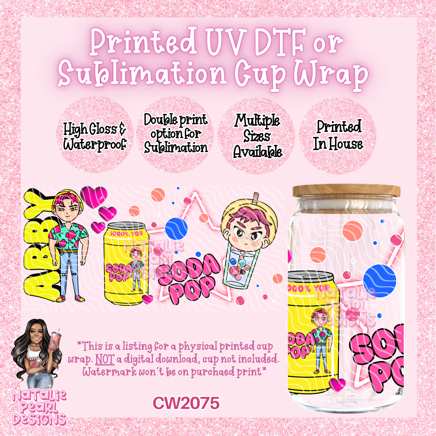 CW2075 UV DTF/SUB Cup Wraps