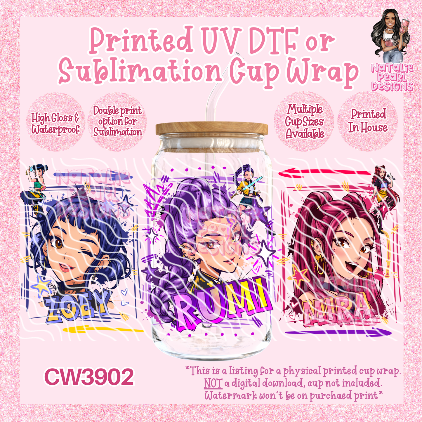 CW3902 UV DTF/SUB Cup Wraps