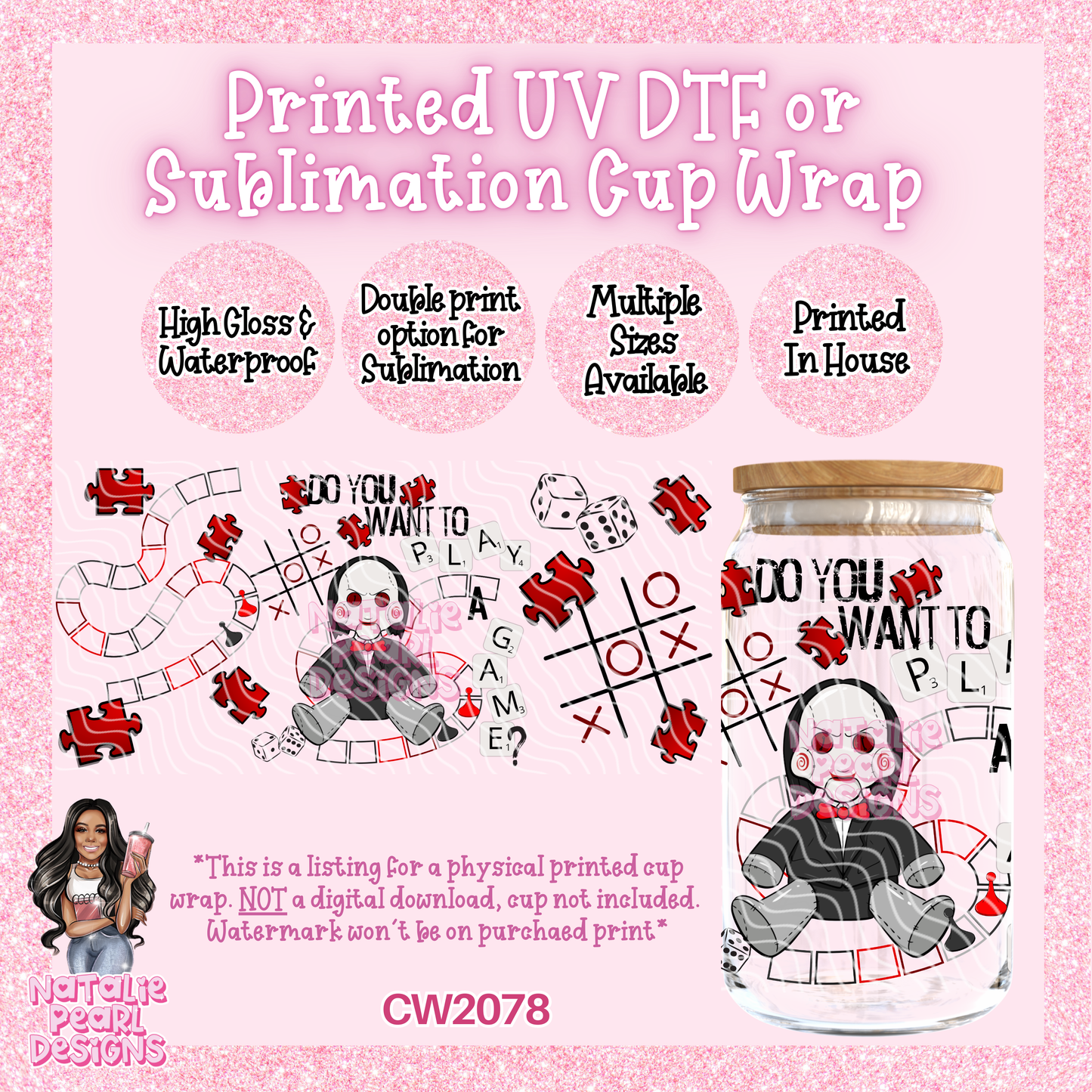 CW2078 UV DTF/SUB Cup Wraps