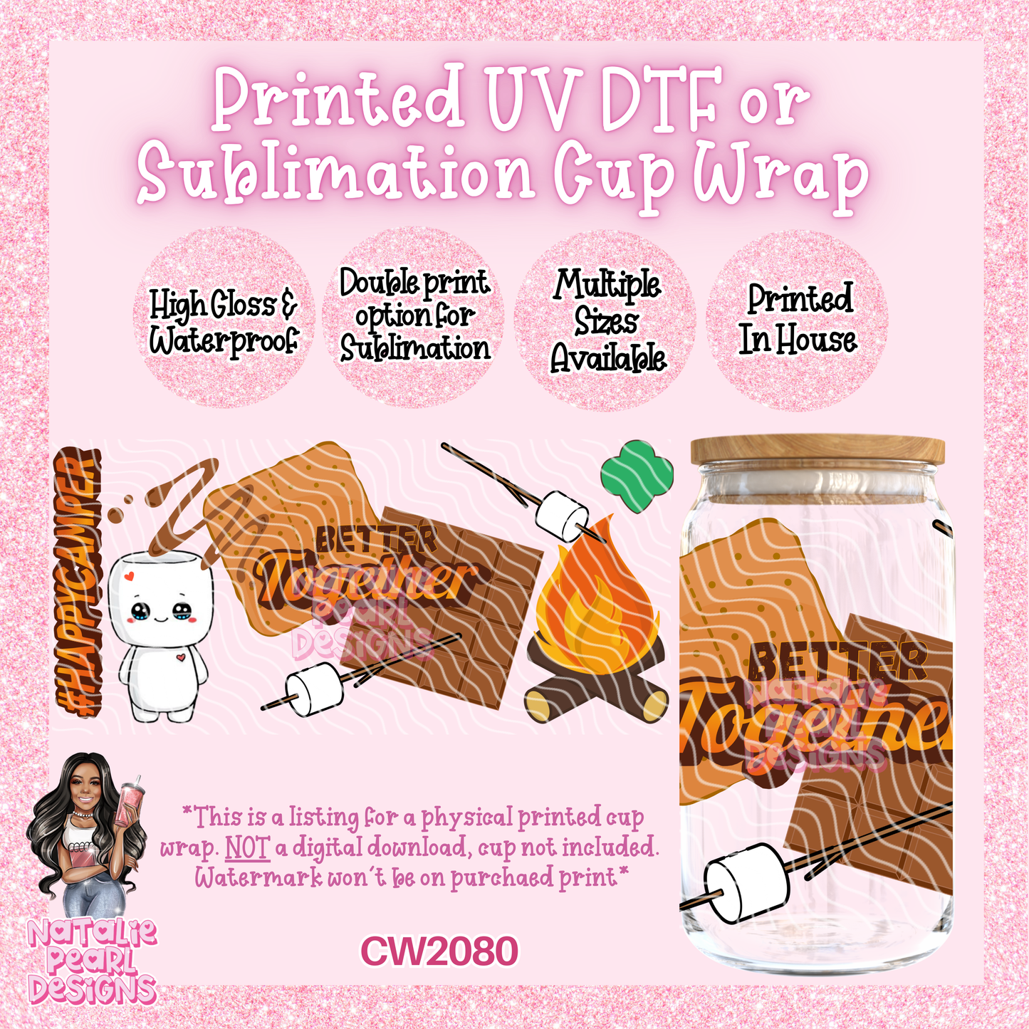 CW2080 UV DTF/SUB Cup Wraps