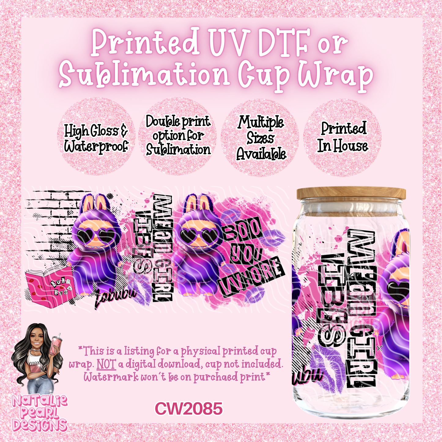 CW2085 UV DTF/SUB Cup Wraps