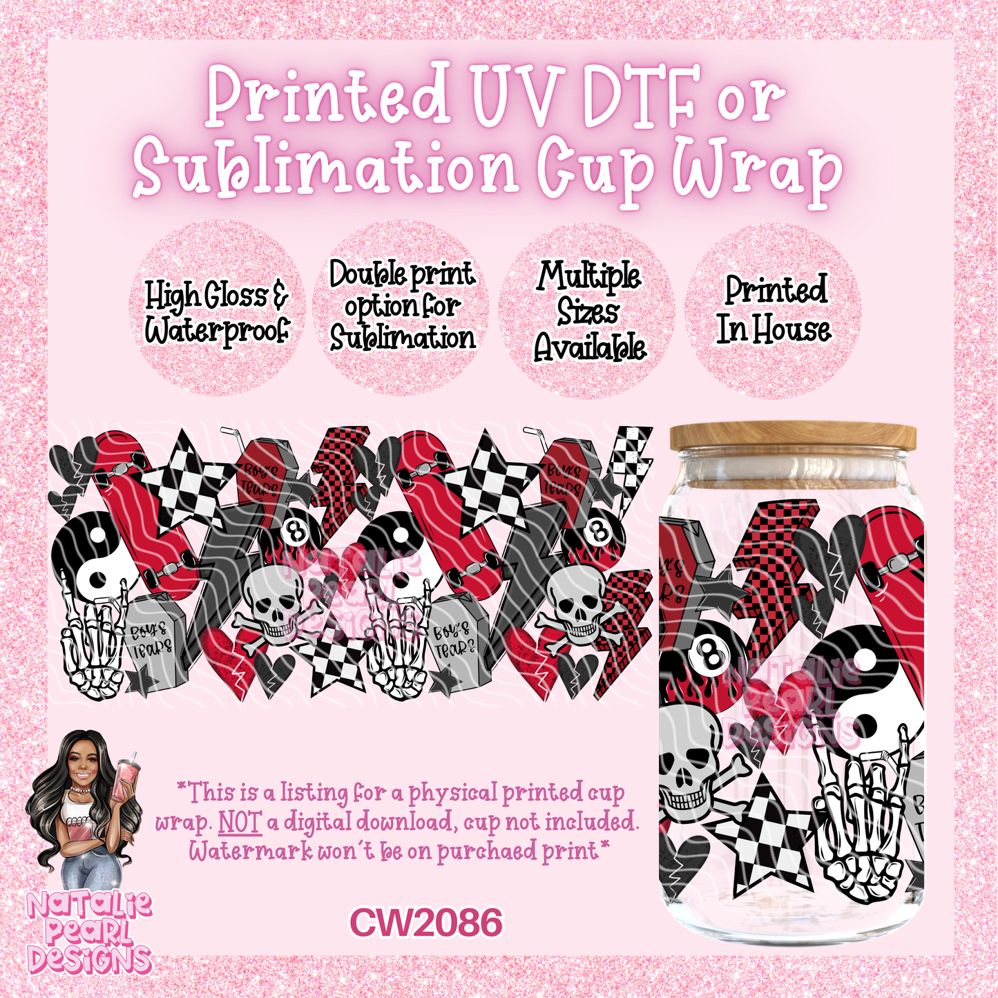 CW2086 UV DTF/SUB Cup Wraps