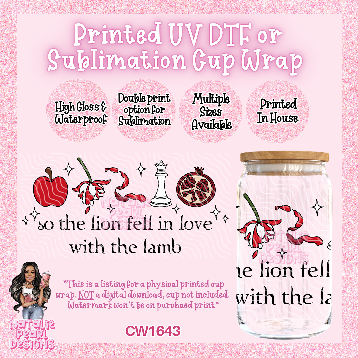 CW1643 UV DTF/SUB Cup Wraps