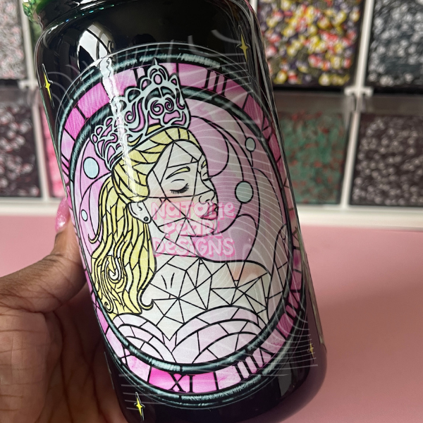 Stained Glass Witches Bookish Glass Can