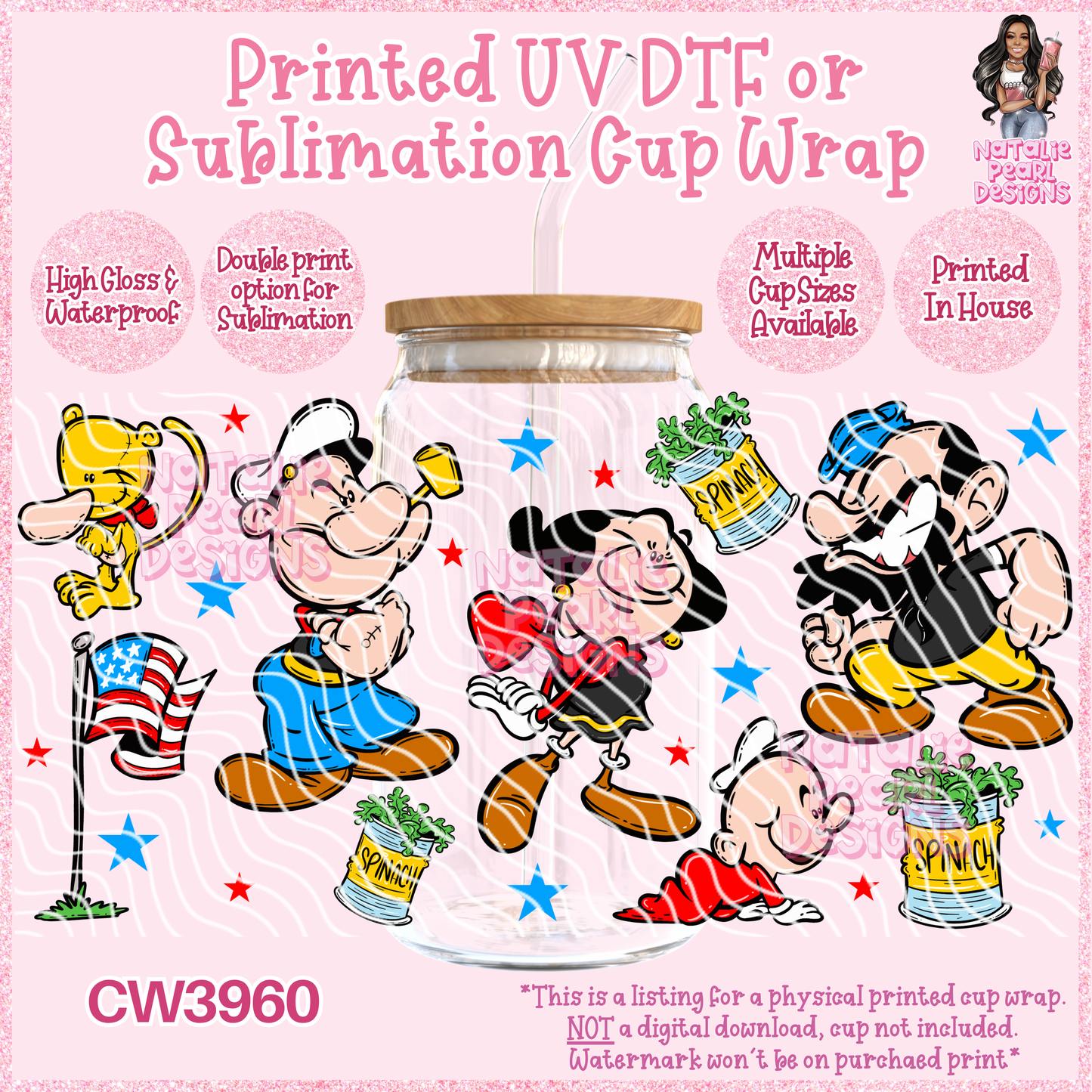 CW3960 UV DTF/SUB Cup Wraps
