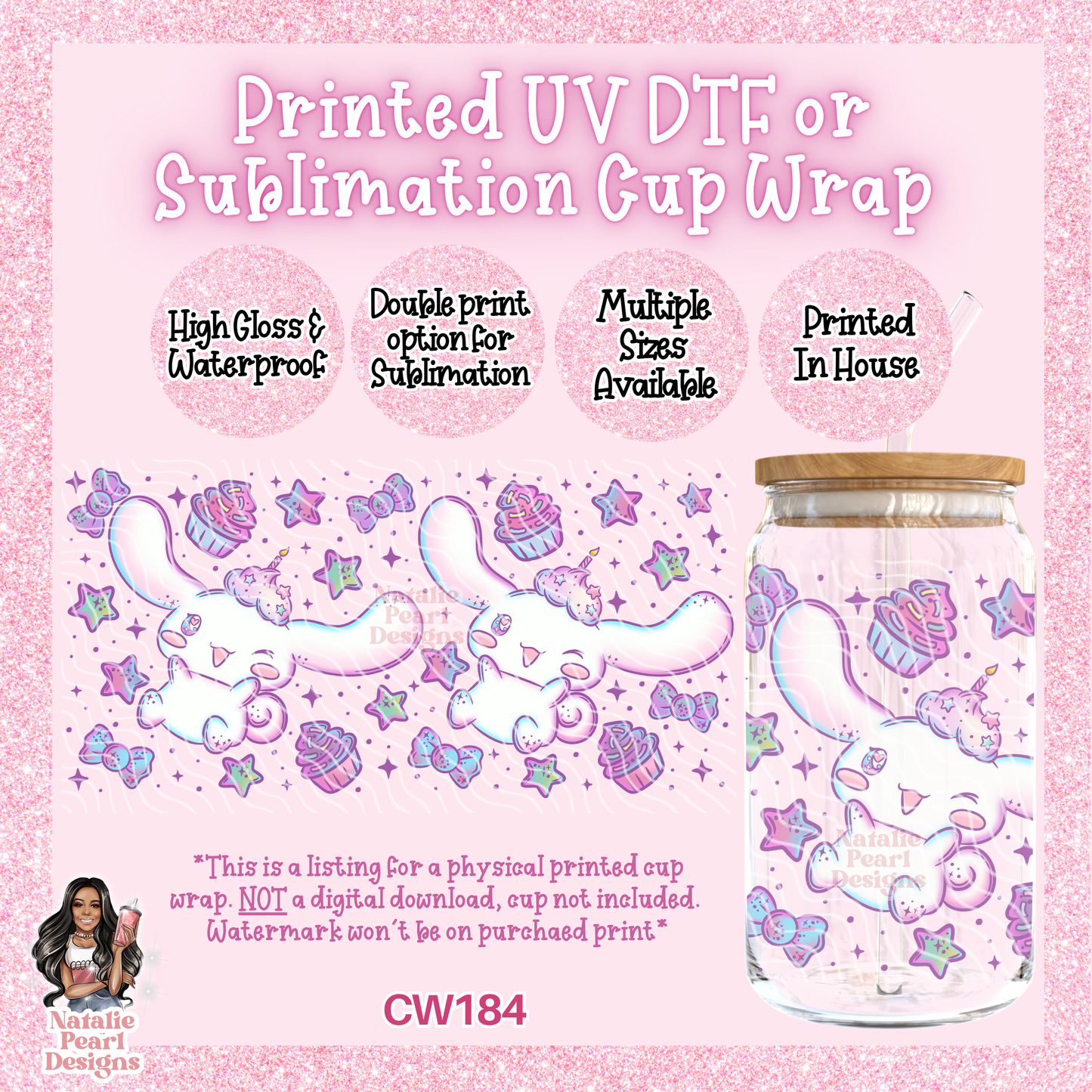 CW184 UV DTF/SUB Cup Wrap