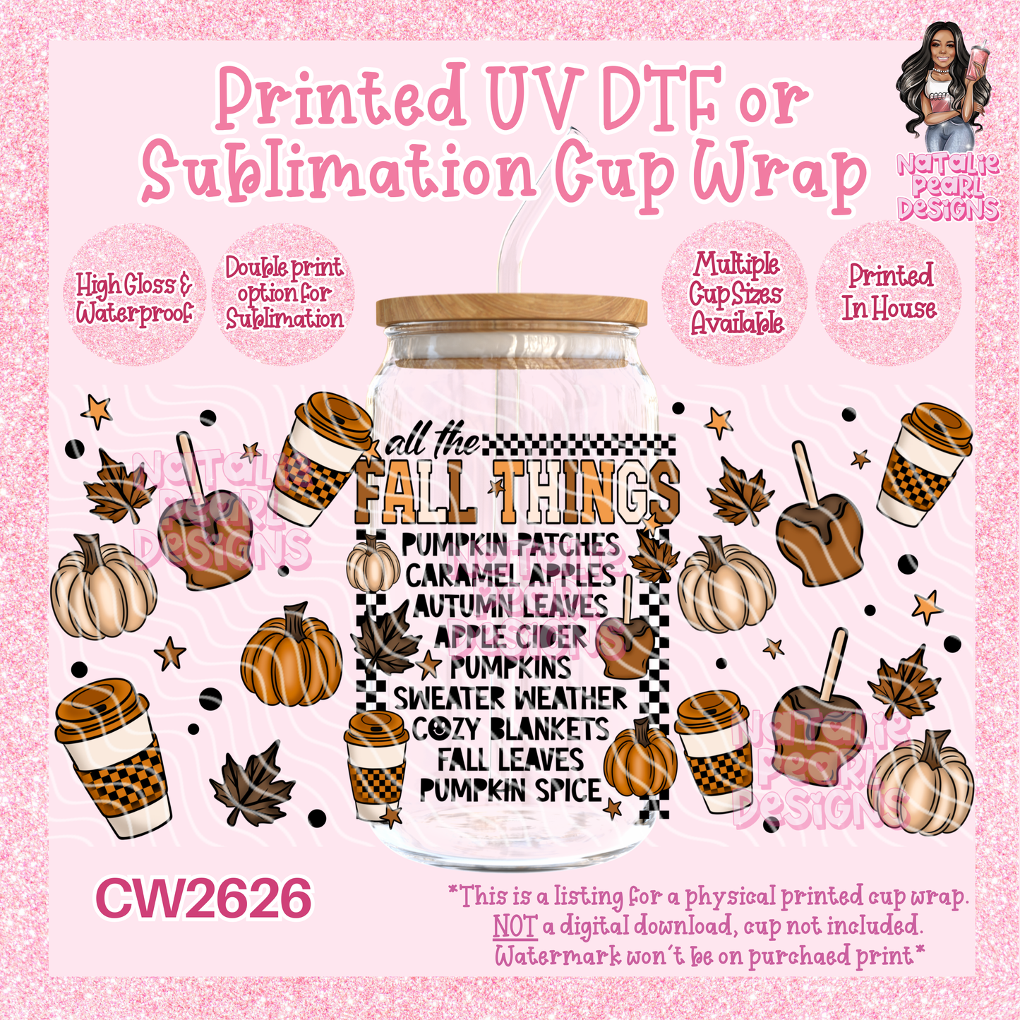 CW2626 UV DTF/SUB Cup Wraps