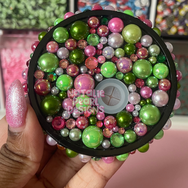 Glass Can Pearl Mix Plastic Lids
