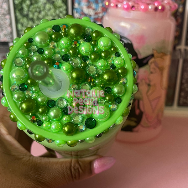Glass Can Pearl Mix Plastic Lids