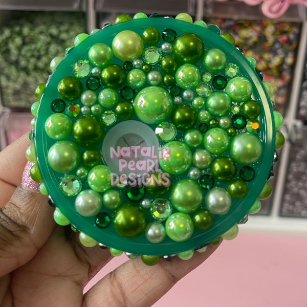 Glass Can Pearl Mix Plastic Lids