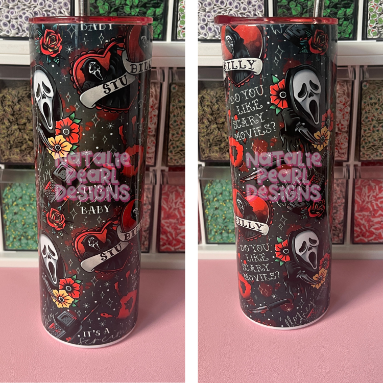 Ghost Face Tattoo Stainless Steel Tumbler