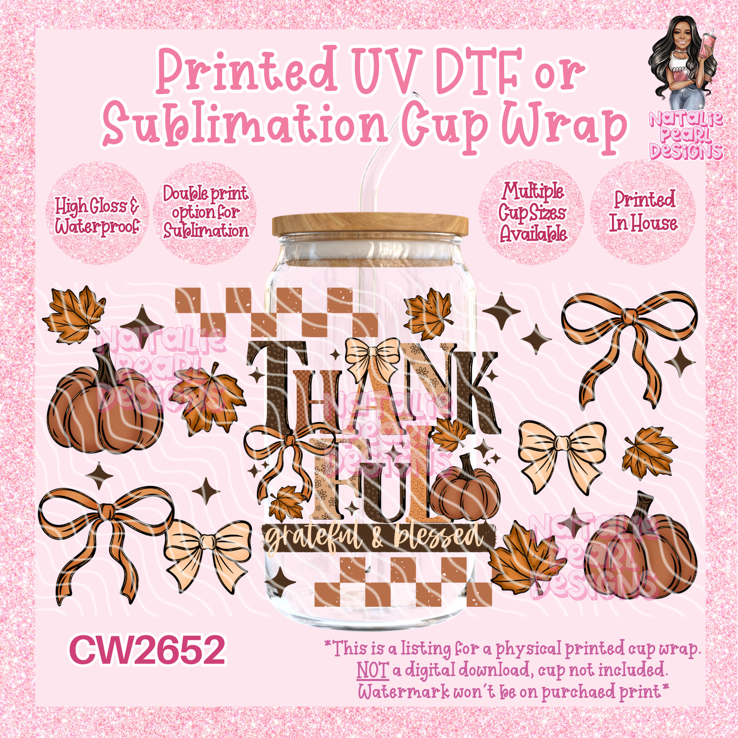 CW2652 UV DTF/SUB Cup Wraps