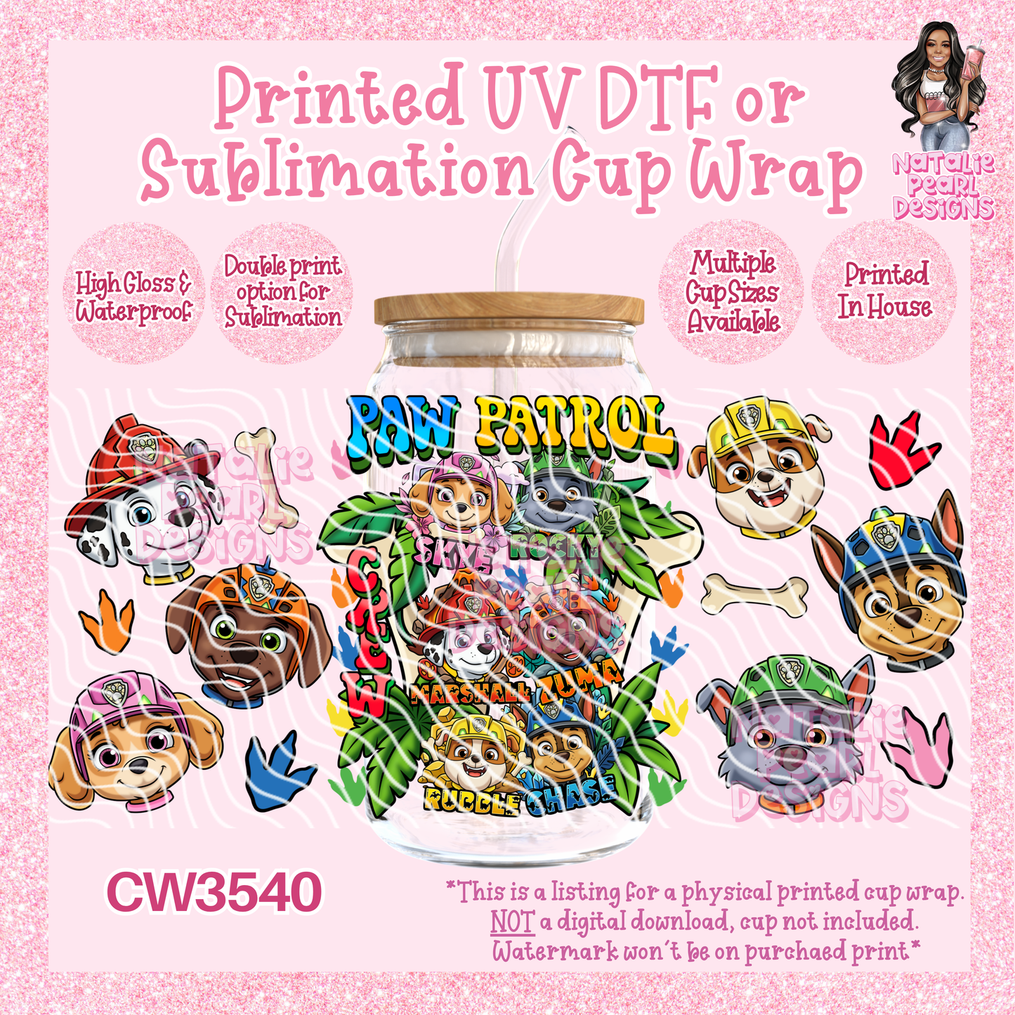 CW3540 UV DTF/SUB Cup Wraps