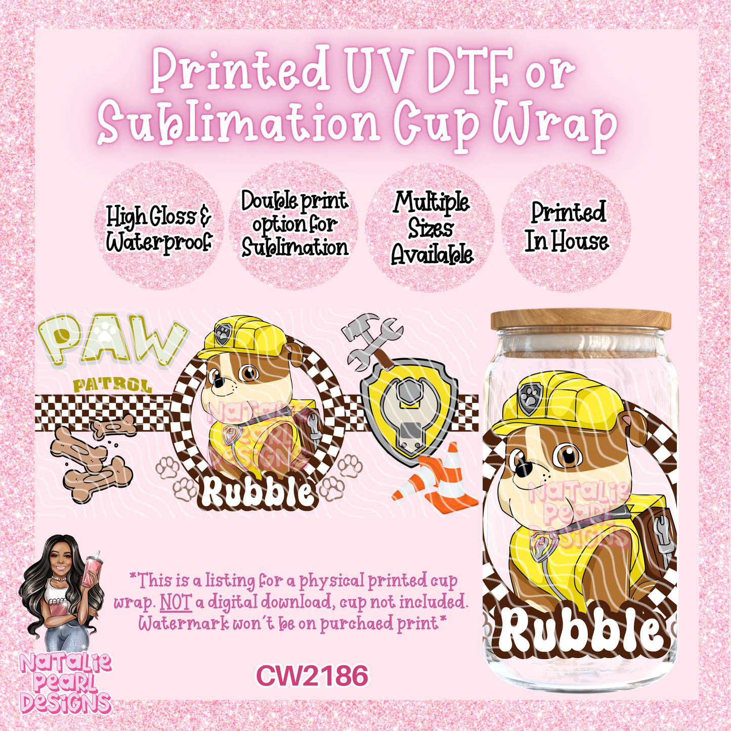 CW2186 UV DTF/SUB Cup Wraps