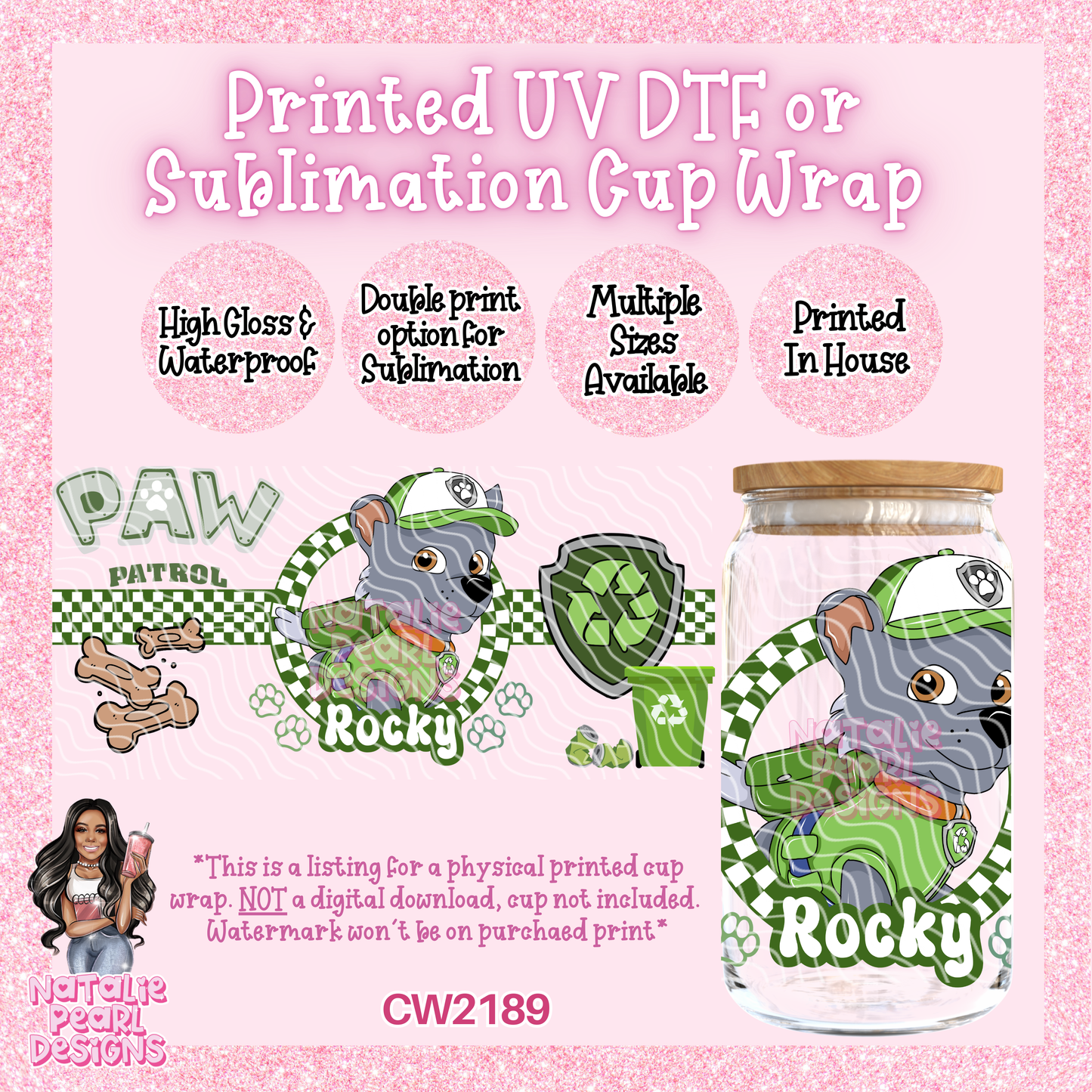 CW2189 UV DTF/SUB Cup Wraps