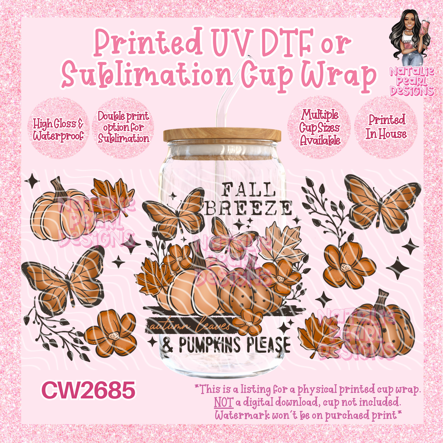CW2685 UV DTF/SUB Cup Wraps