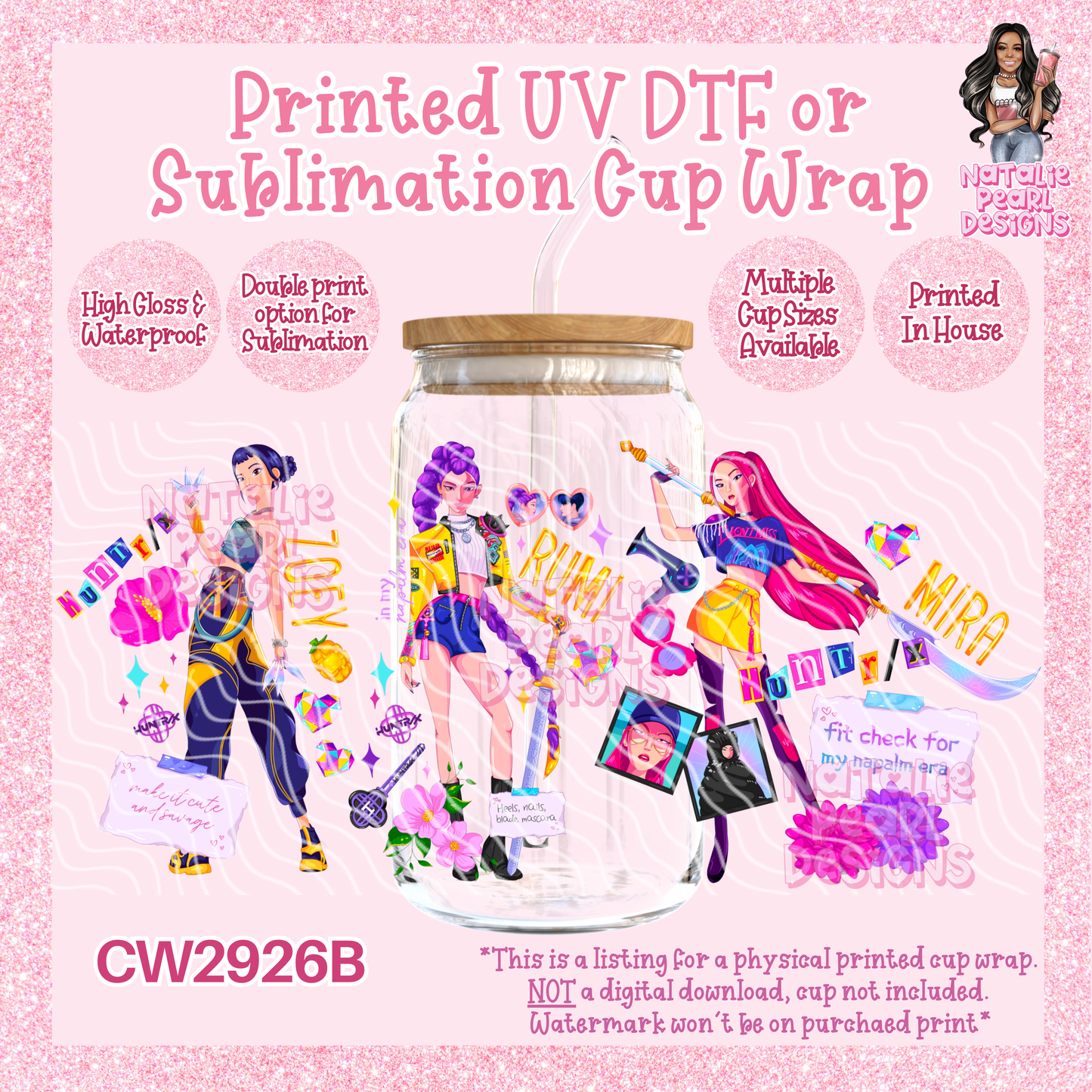 CW2926B UV DTF/SUB Cup Wraps