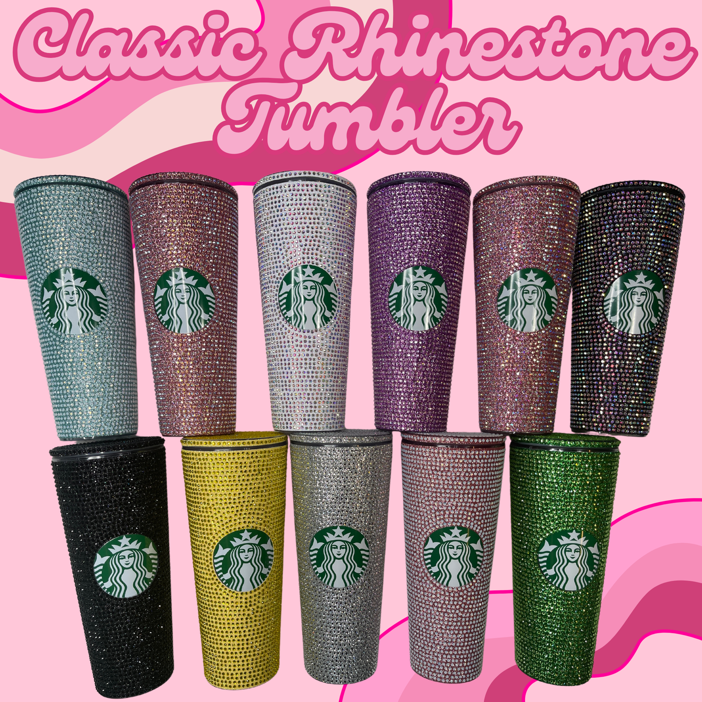 Custom Glitter & Rhinestone Tumbler( All Patterns)