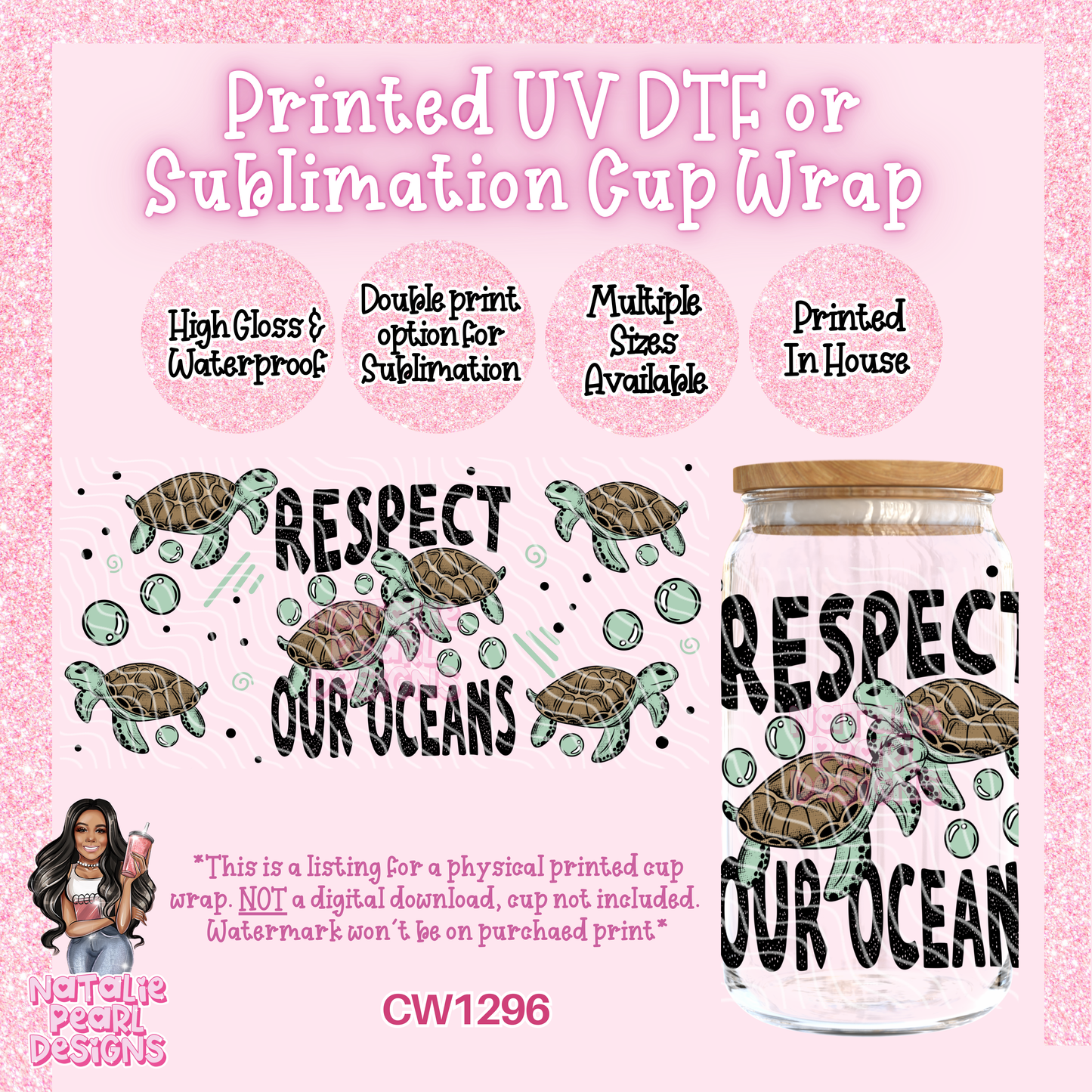 CW1296 UV DTF/SUB Cup Wrap