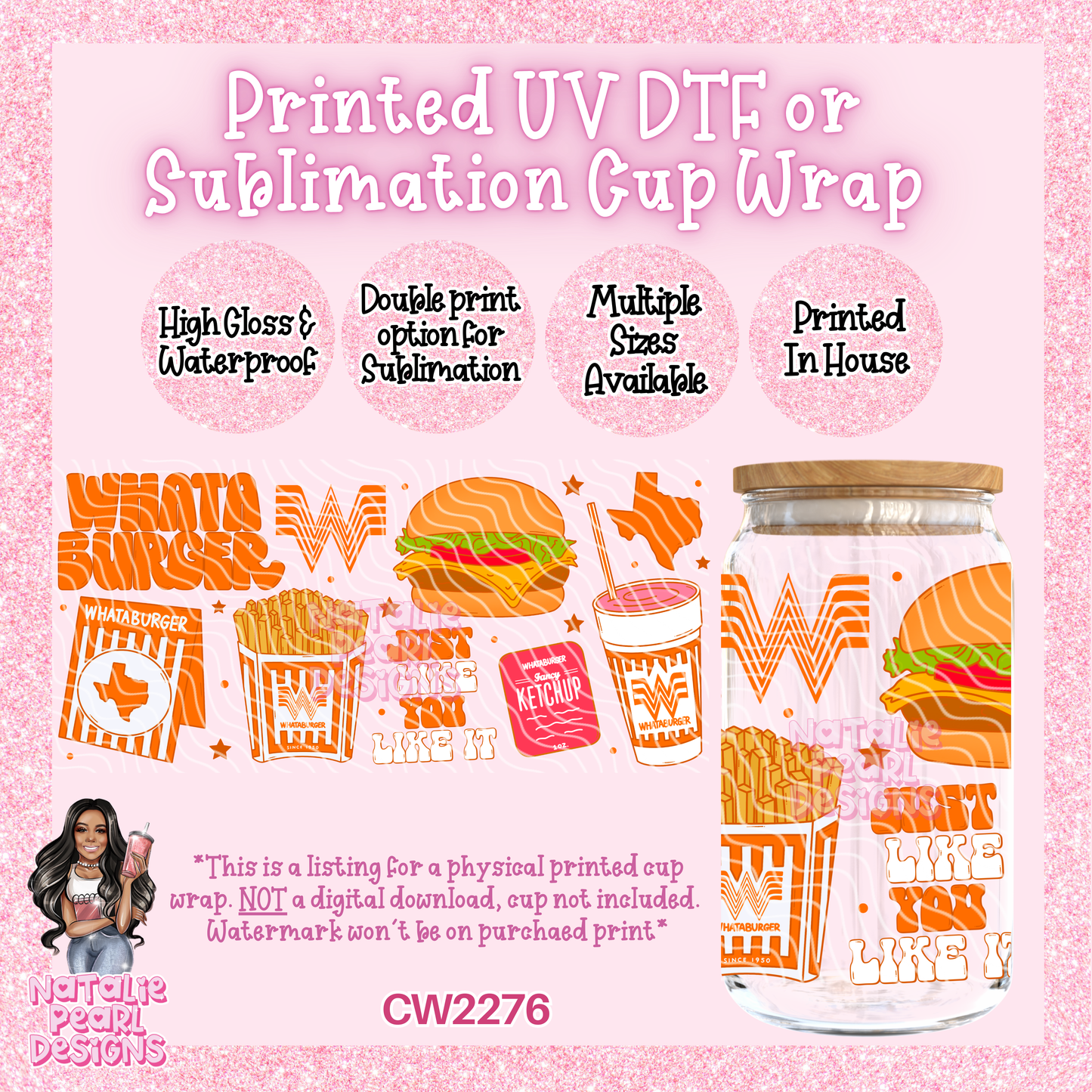 CW2276 UV DTF/SUB Cup Wraps