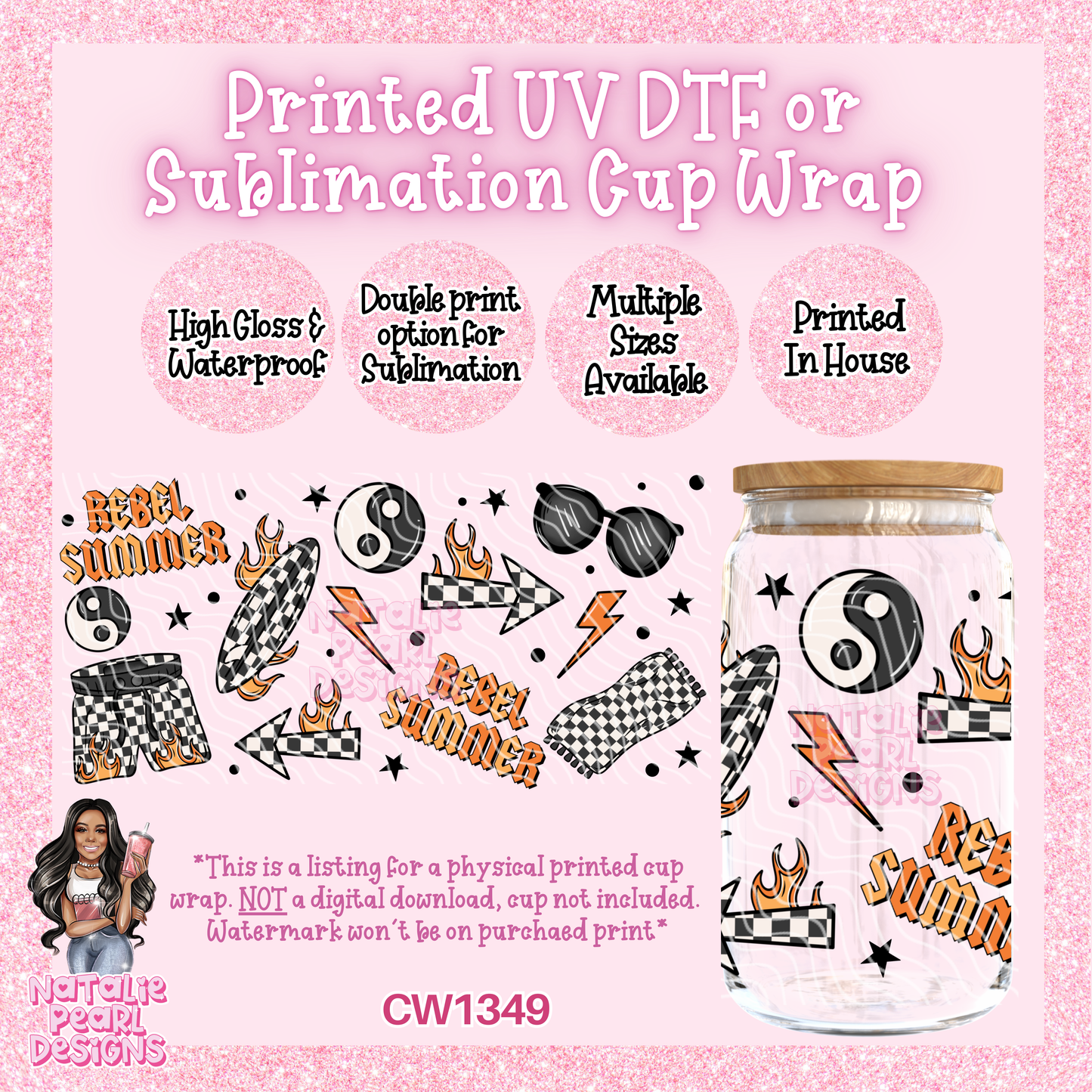 CW1349 UV DTF/SUB Cup Wrap