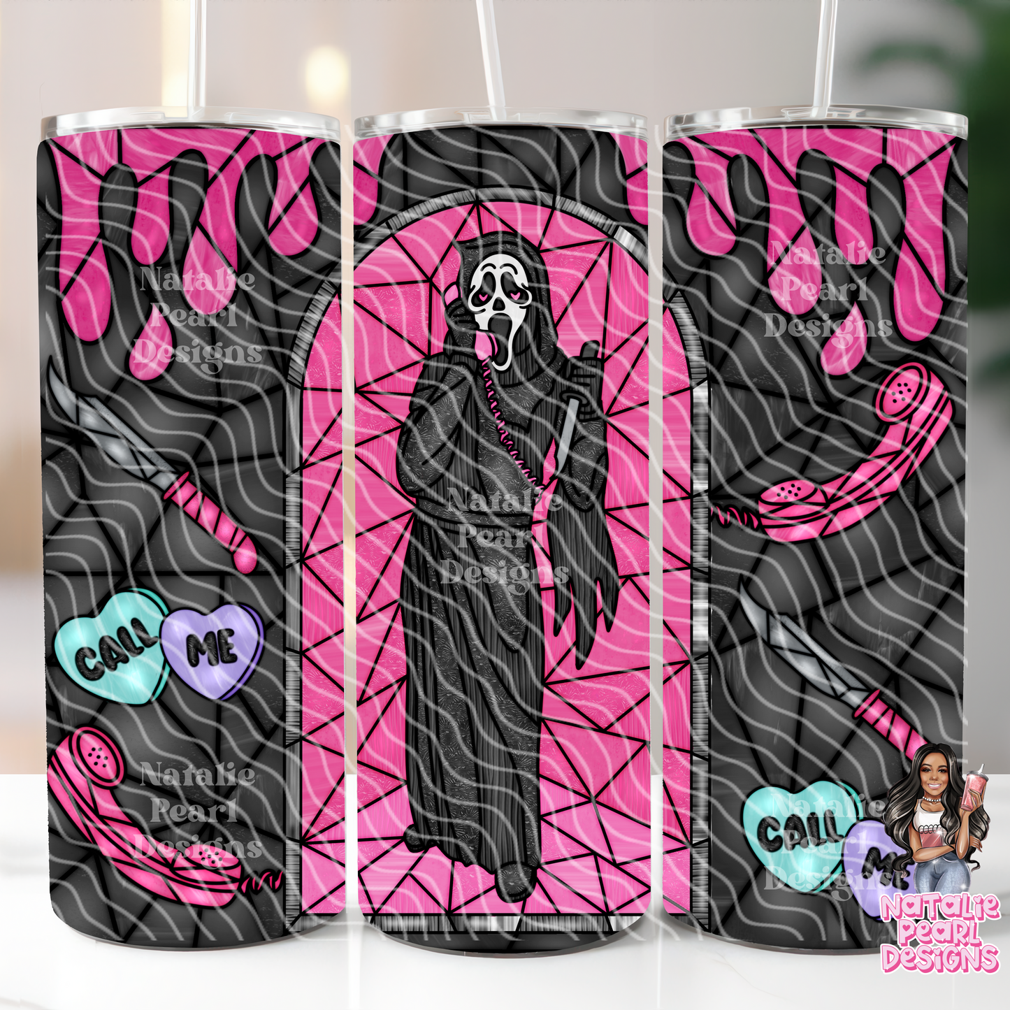 Horror Pink Stainless Steel Tumblers