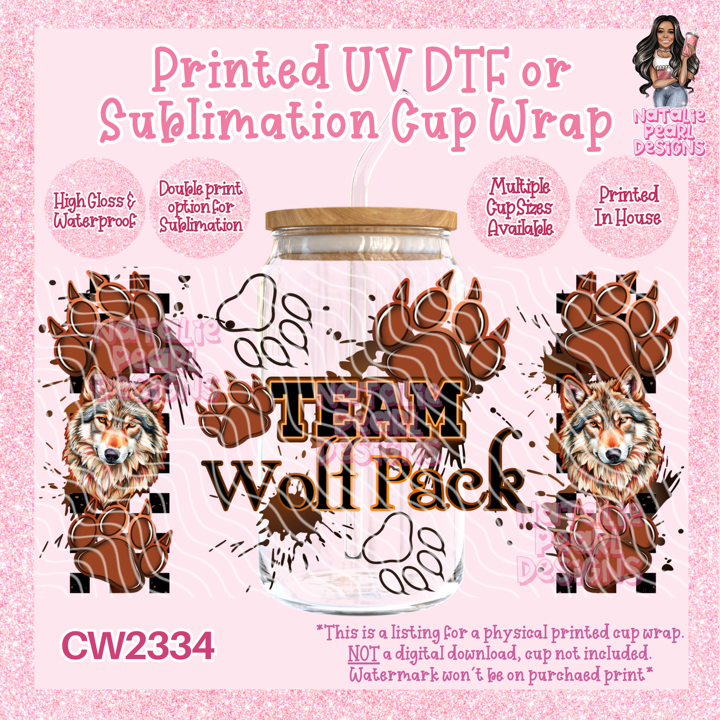 CW2334 UV DTF/SUB Cup Wraps