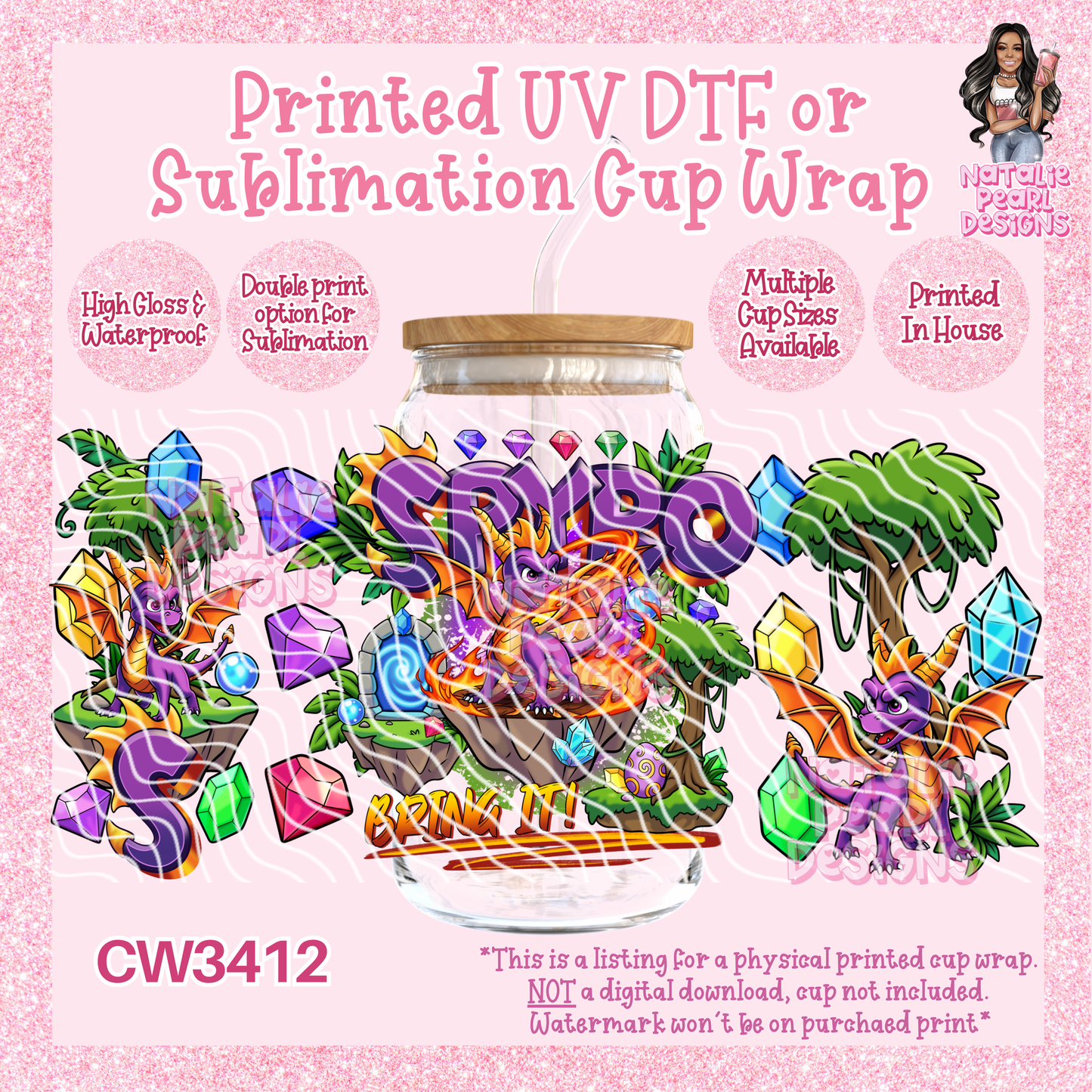 CW3412 UV DTF/SUB Cup Wraps