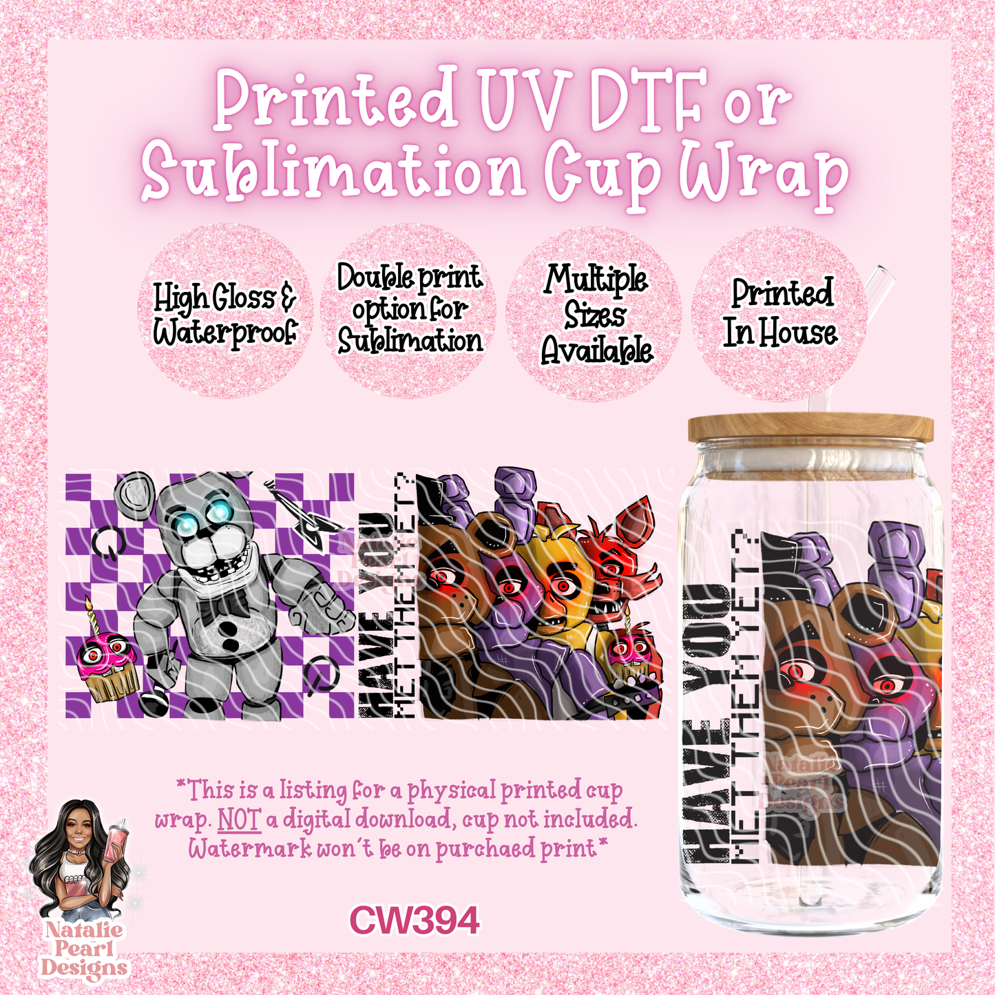 CW394 UV DTF/SUB Cup Wrap