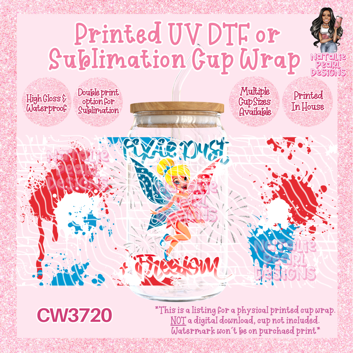 CW3720 UV DTF/SUB Cup Wraps