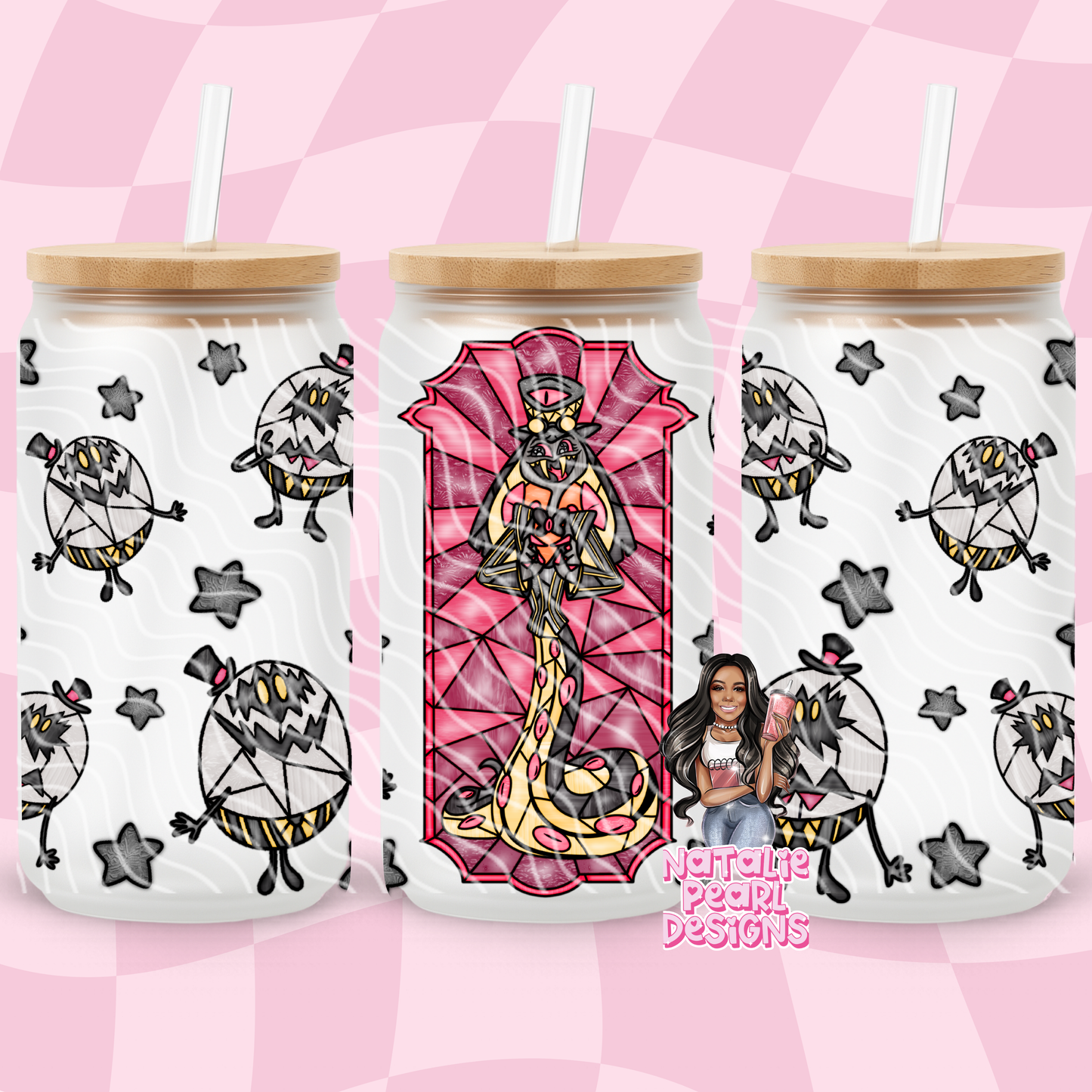 Hazbin Glass Cans