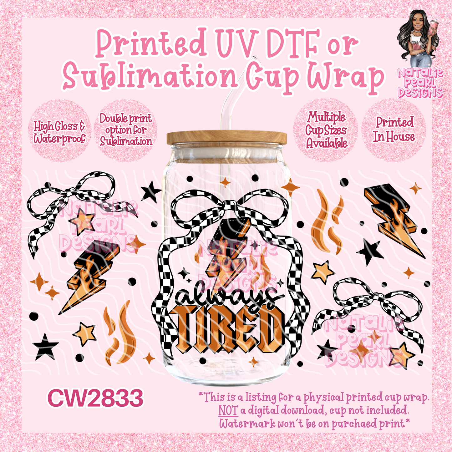 CW2833 UV DTF/SUB Cup Wraps