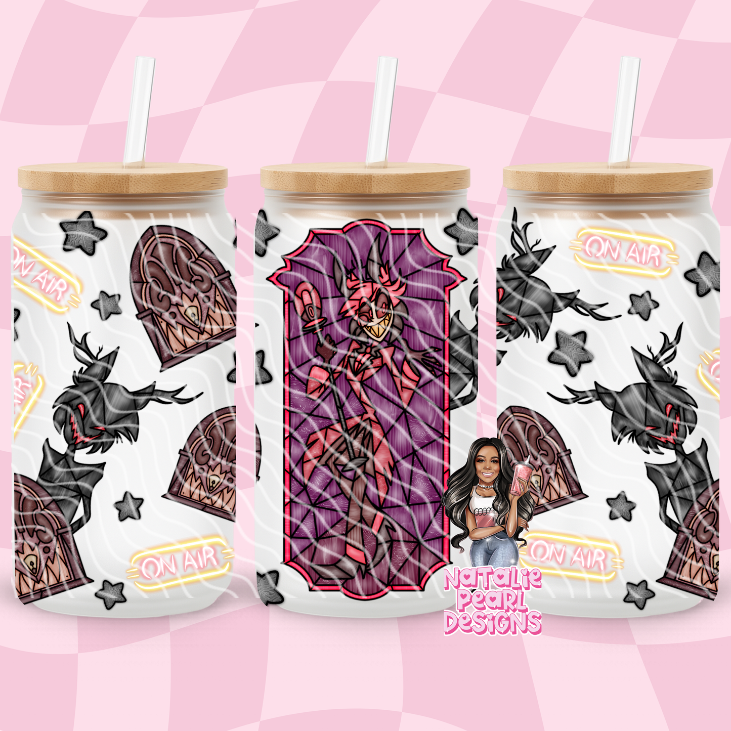 Hazbin Glass Cans