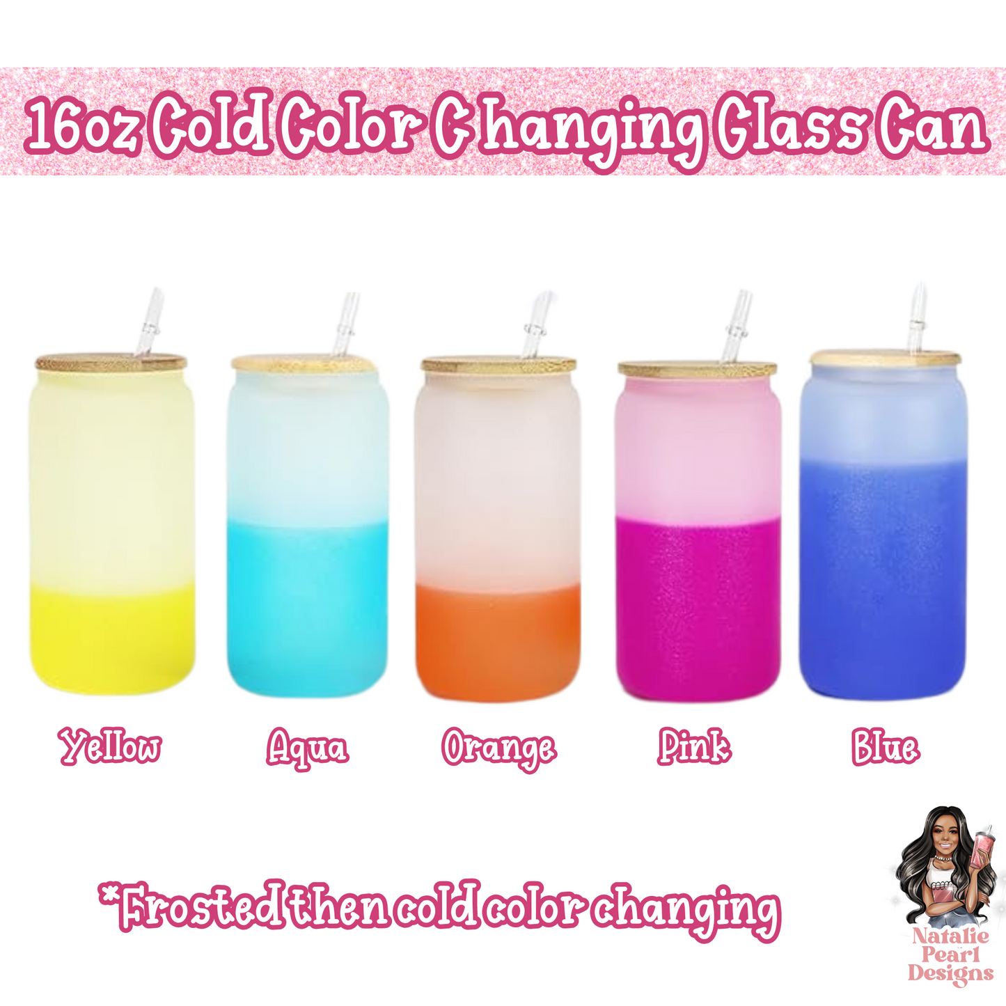 Cold Frosted Color Changing Glass Cans