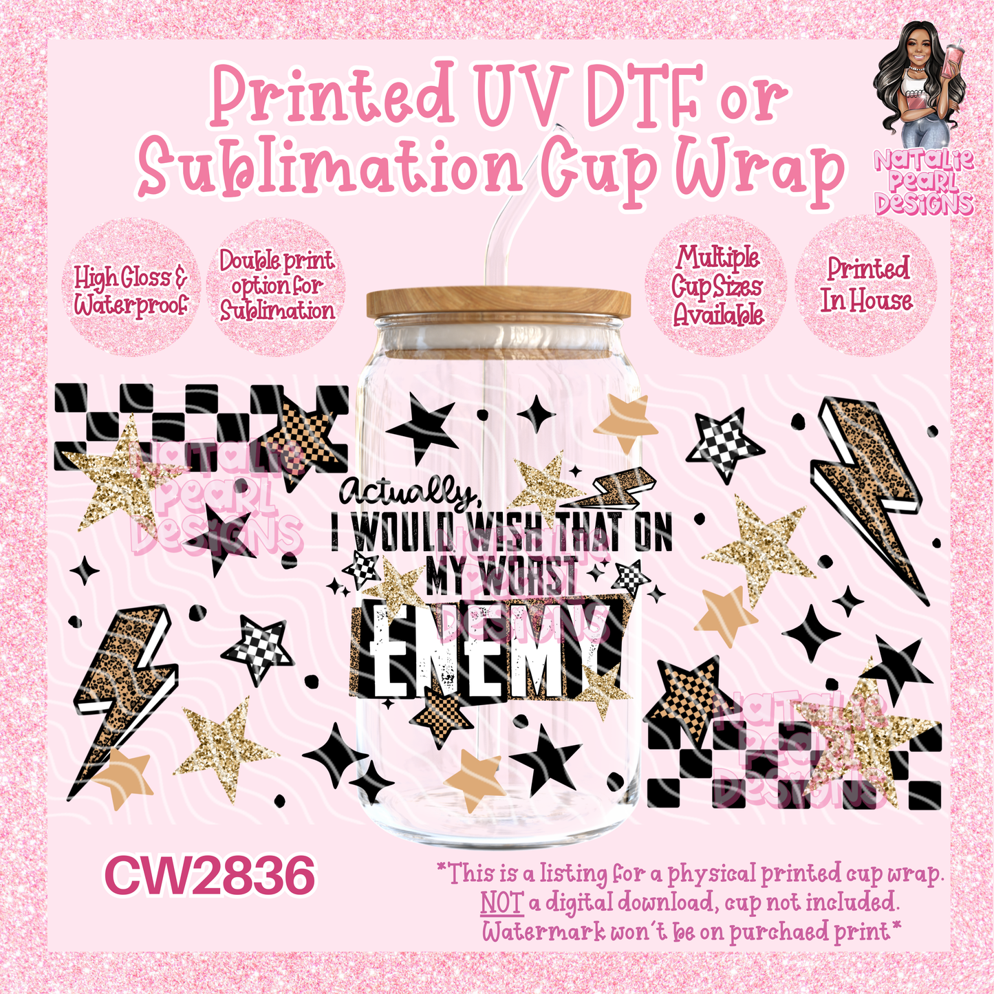 CW2836 UV DTF/SUB Cup Wraps