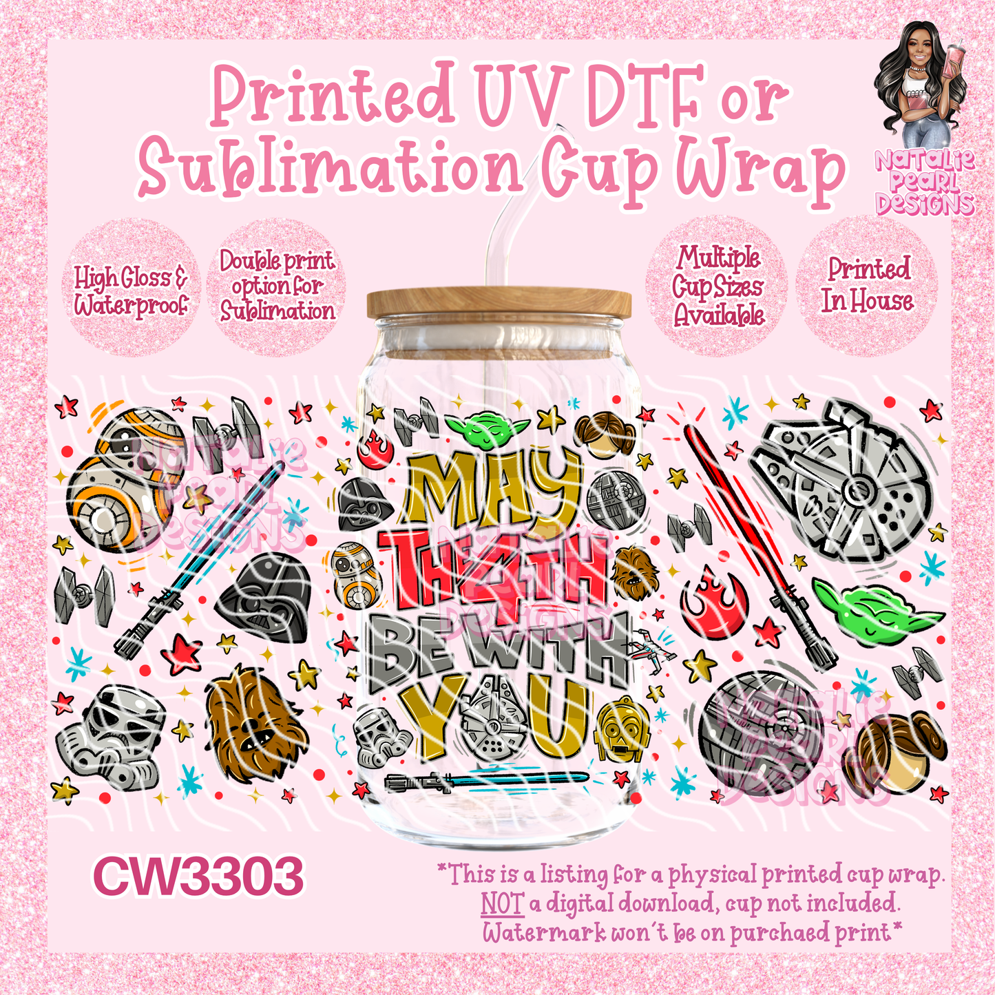 CW3303 UV DTF/SUB Cup Wraps
