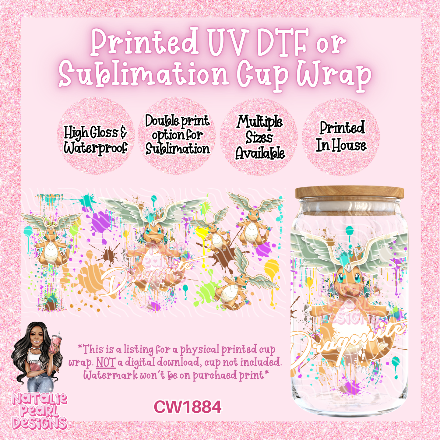 CW1884 UV DTF/SUB Cup Wraps