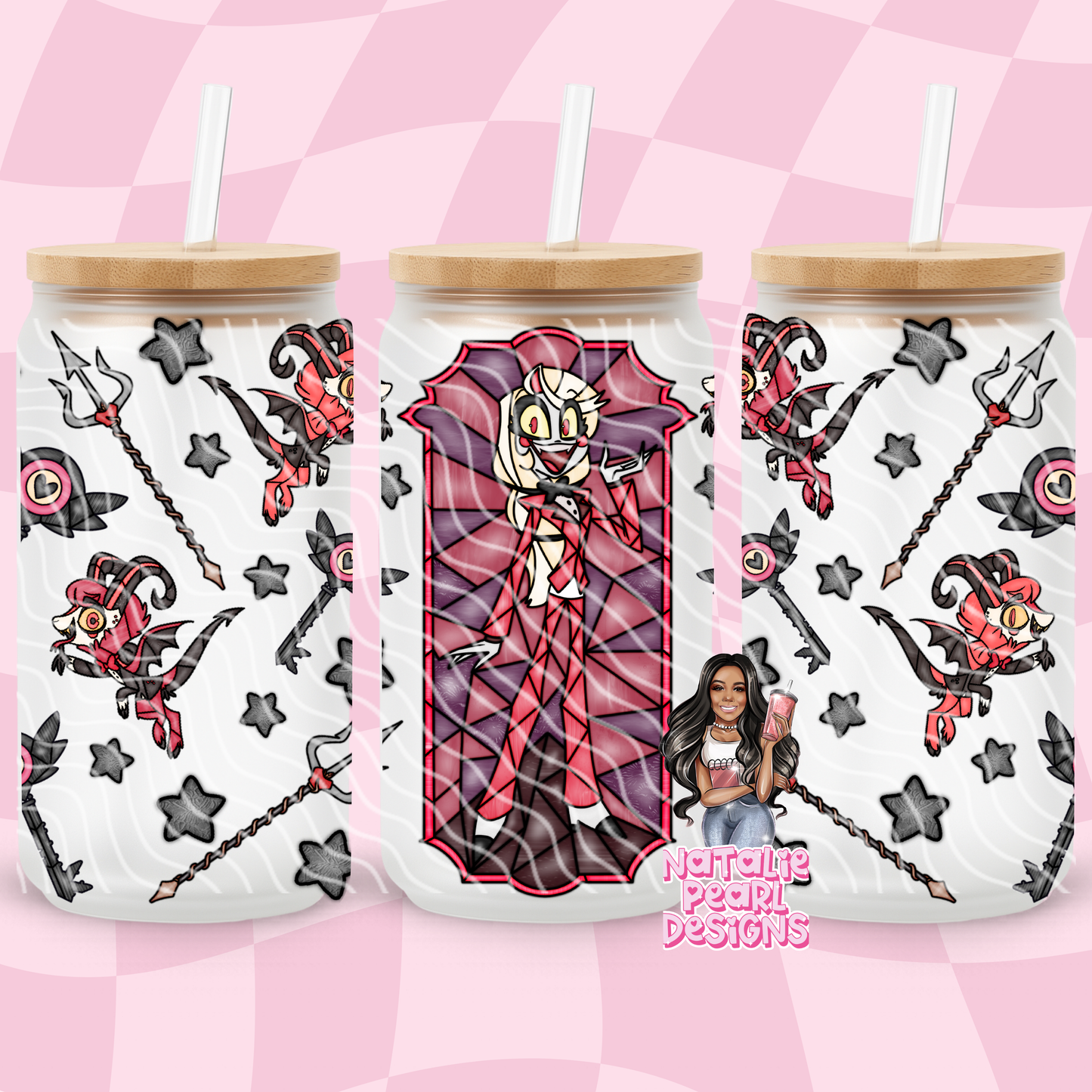 Hazbin Glass Cans