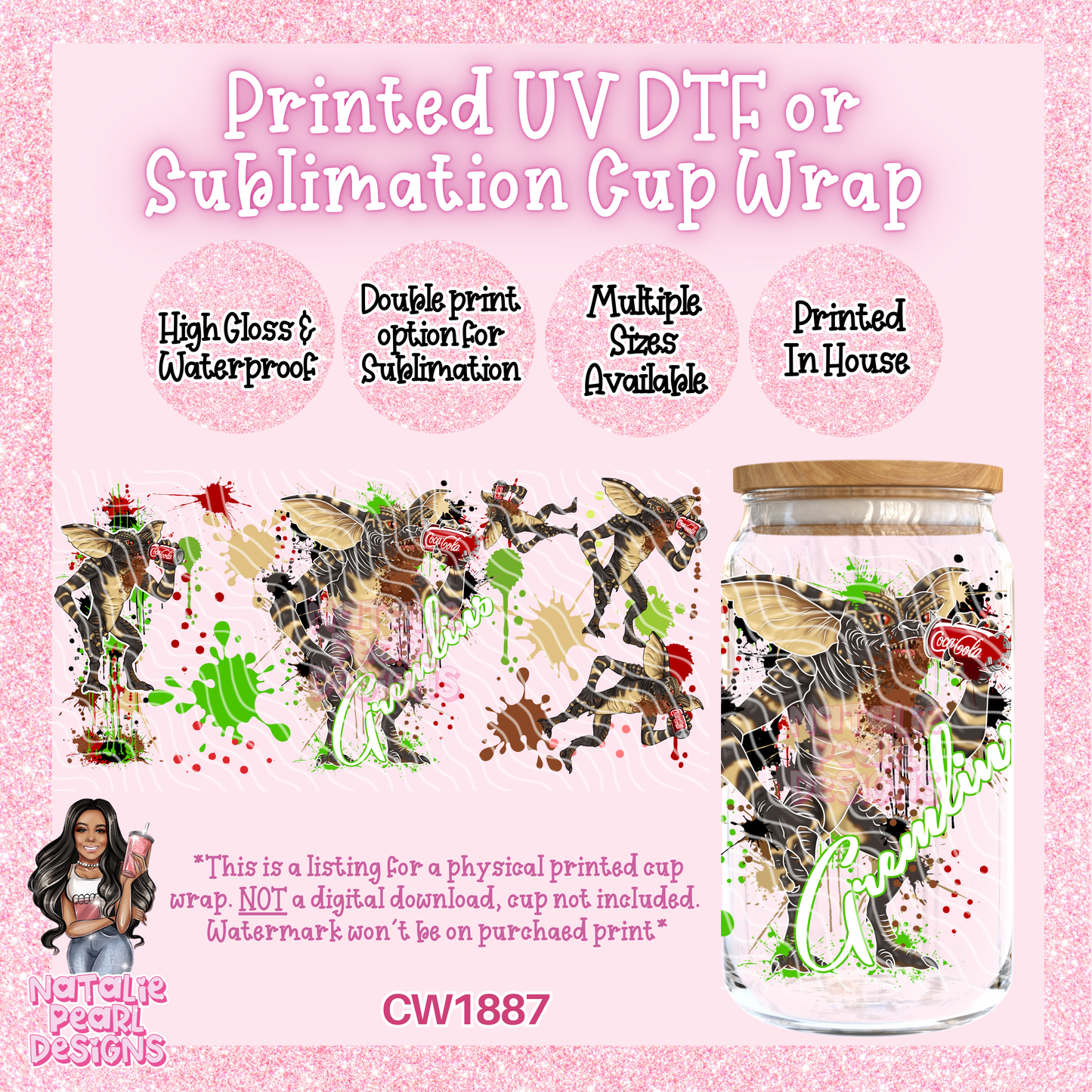 CW1887 UV DTF/SUB Cup Wraps