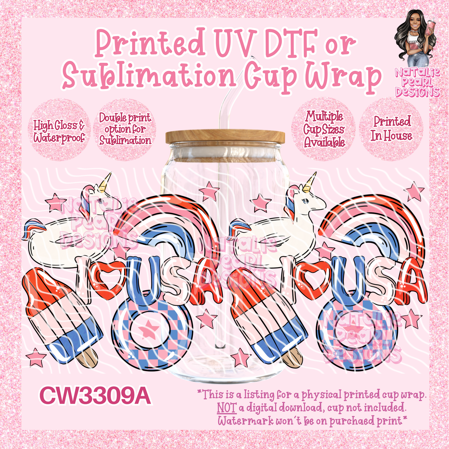CW3309A UV DTF/SUB Cup Wraps