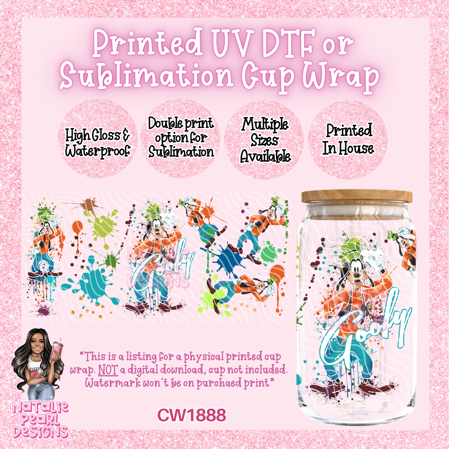 CW1888 UV DTF/SUB Cup Wraps