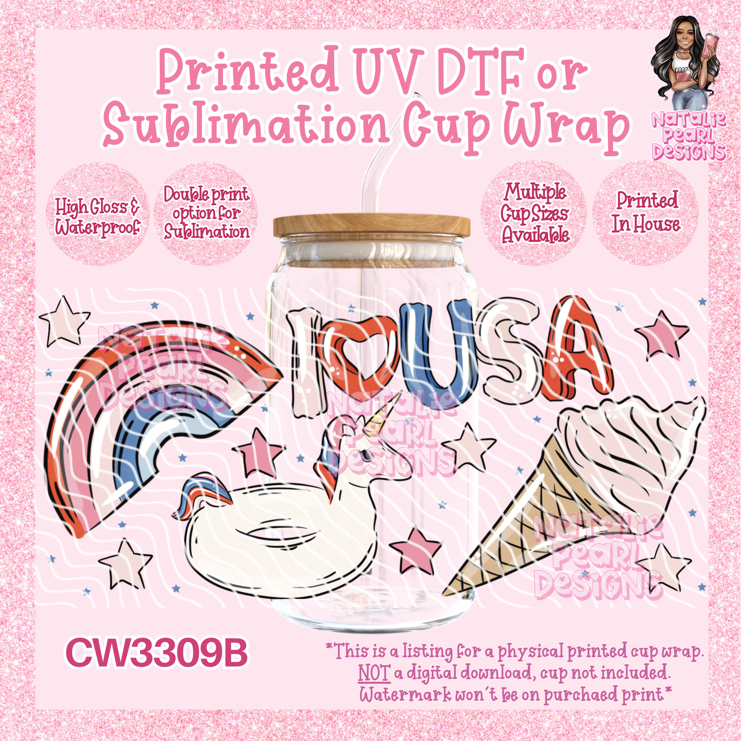 CW3309B UV DTF/SUB Cup Wraps