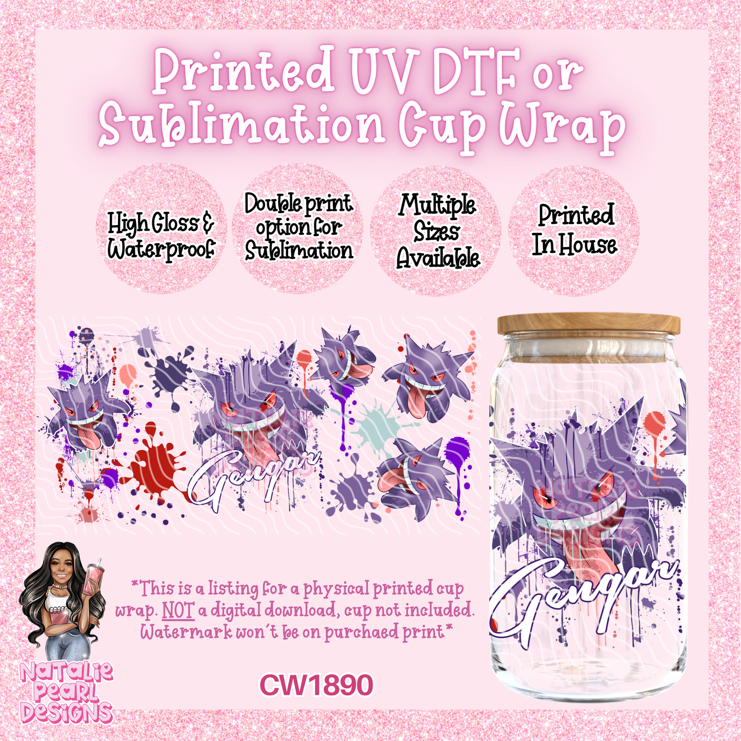 CW1890 UV DTF/SUB Cup Wraps