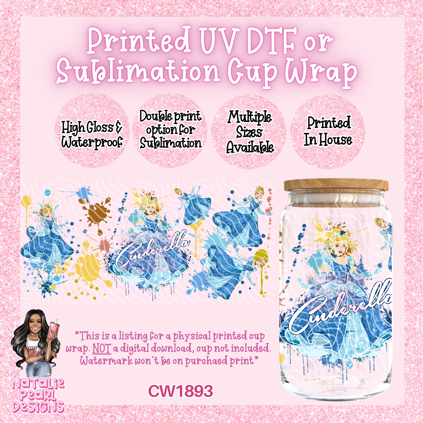 CW1893 UV DTF/SUB Cup Wraps