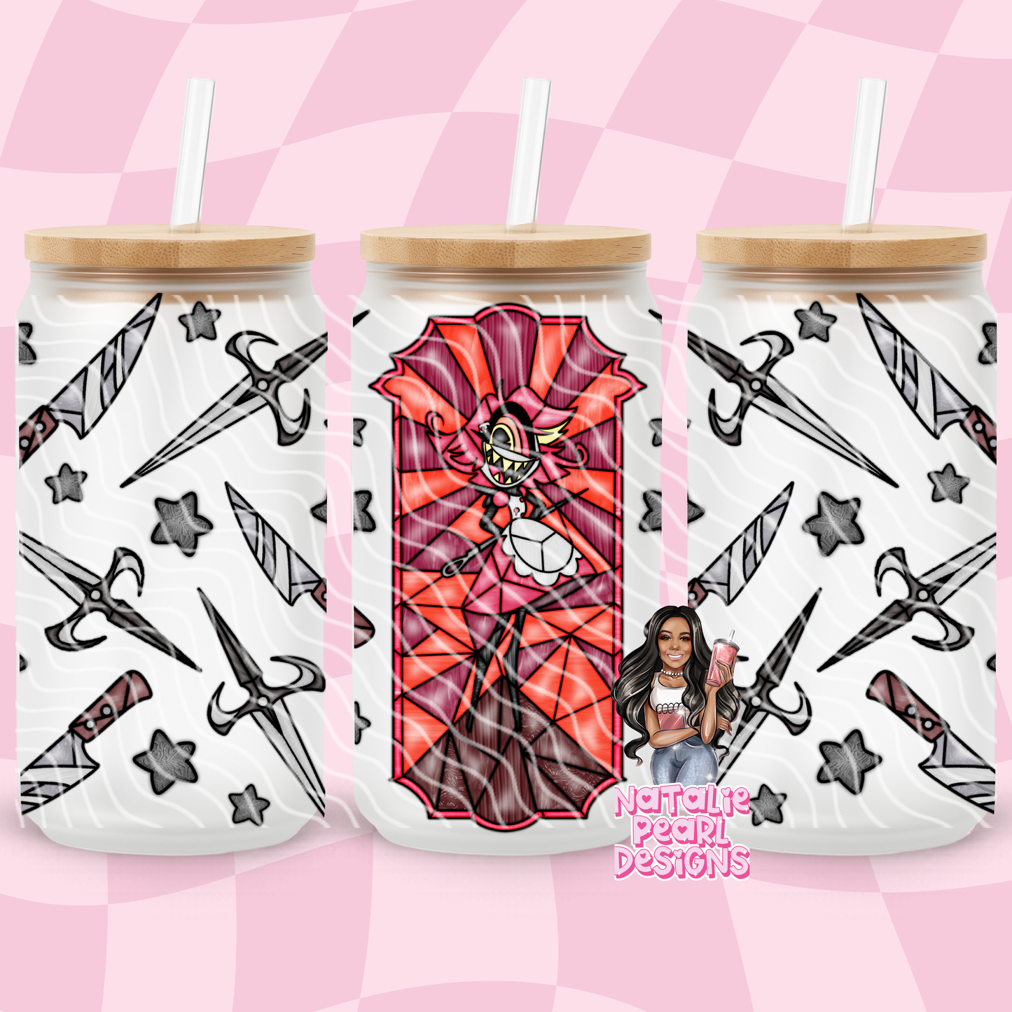 Hazbin Glass Cans