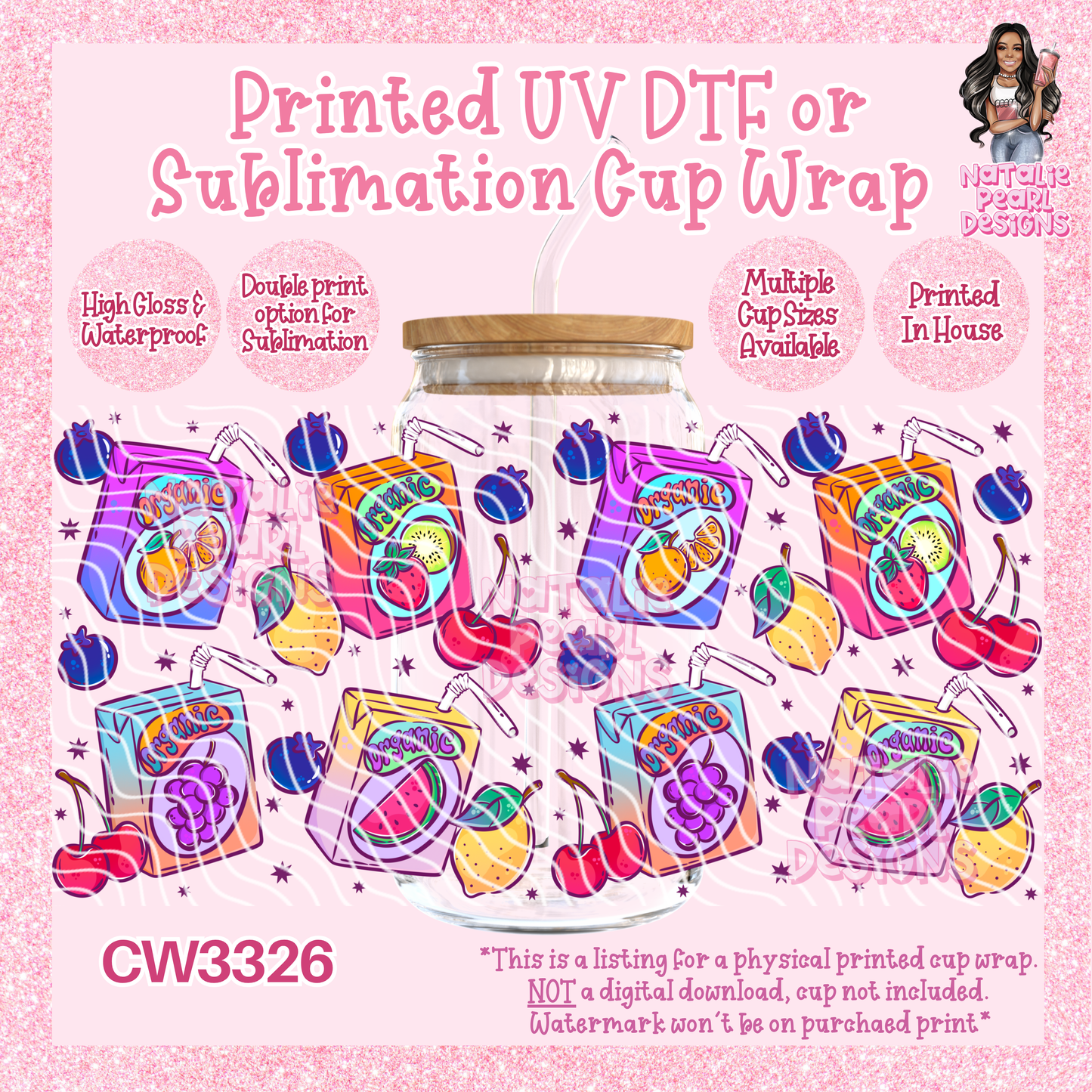 CW3326 UV DTF/SUB Cup Wraps