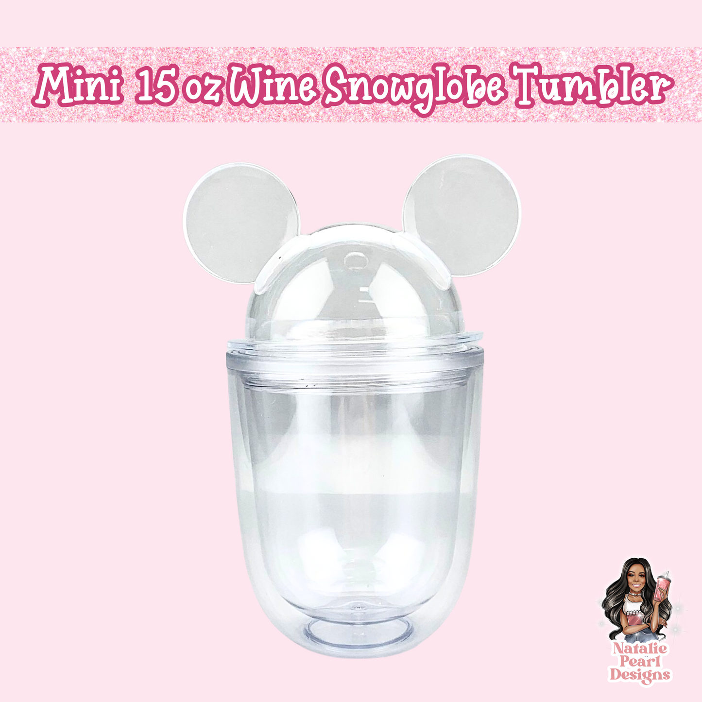Mini 15oz Wine Snow Globe Tumbler
