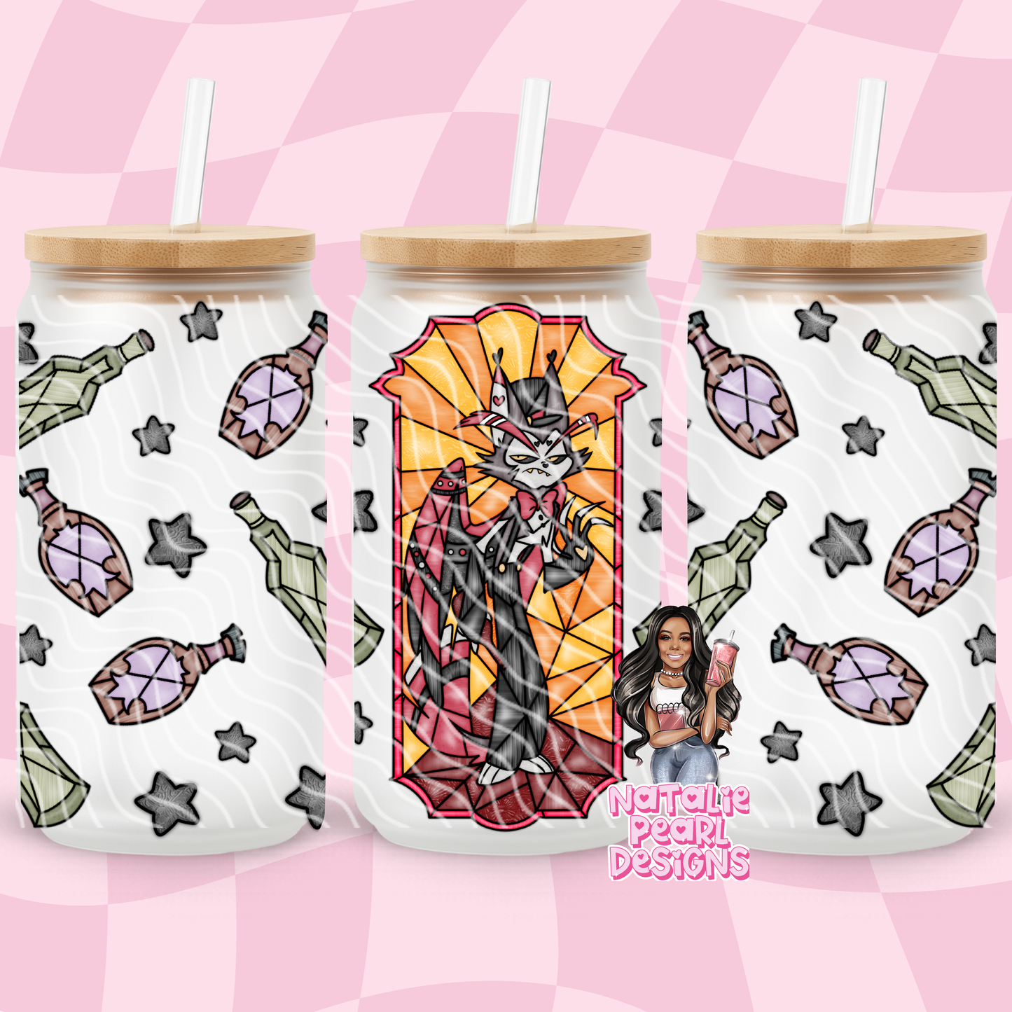 Hazbin Glass Cans